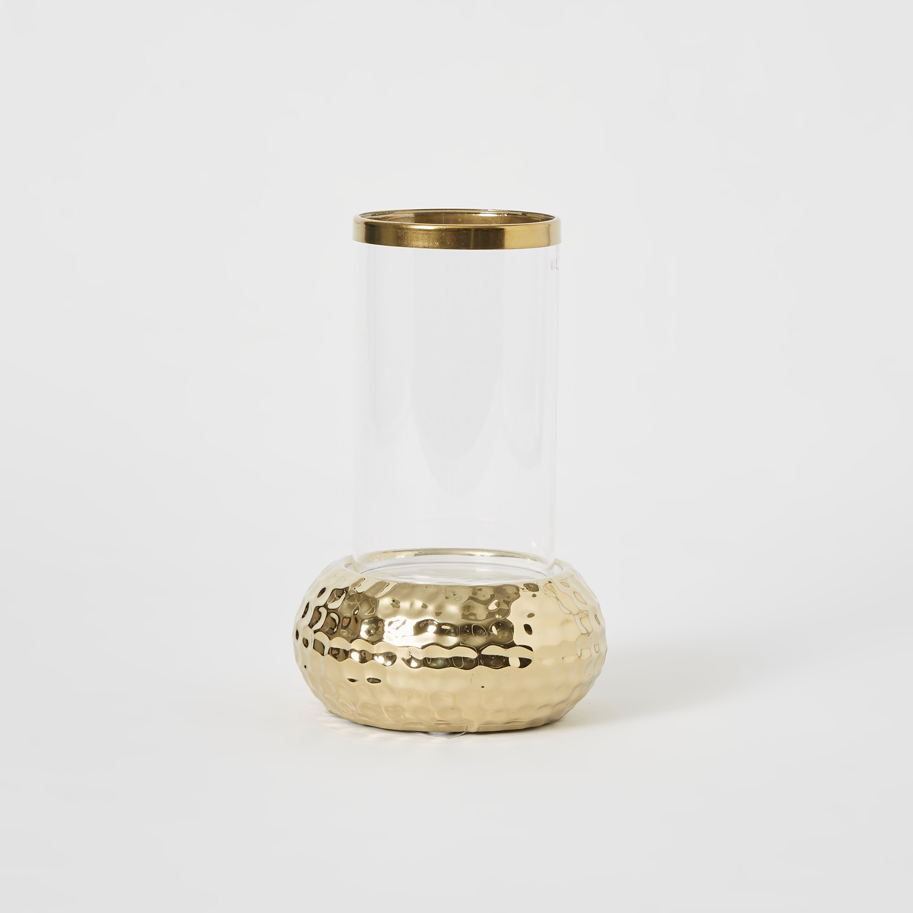 حامل شموع سيراميك مطروق بسطح زجاجي من كاسا- 12.5x12.5x19.5 سم-hbxlivingroom-decorandaccessories-candleholders-image-5