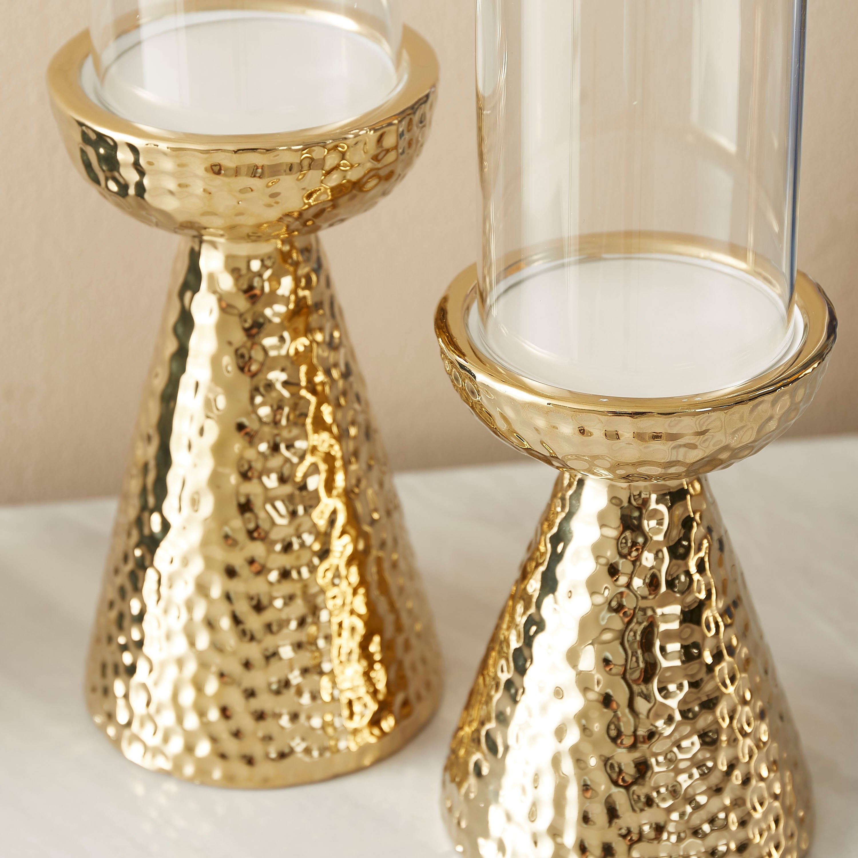 طقم حامل شموع سيراميك كبير وصغير من كاسا-hbxlivingroom-decorandaccessories-candleholders-image-4