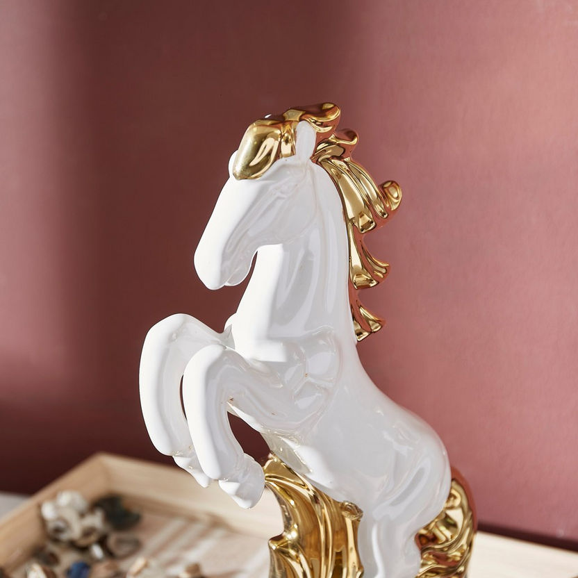 Casa Ceramic Running Horse Figurine - 18x7x30 cm-Figurines and Ornaments-image-2