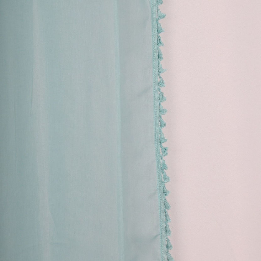 Mia Pom Tassel 2-Piece Sheer Curtain Set - 140x300 cm-Curtains-image-1