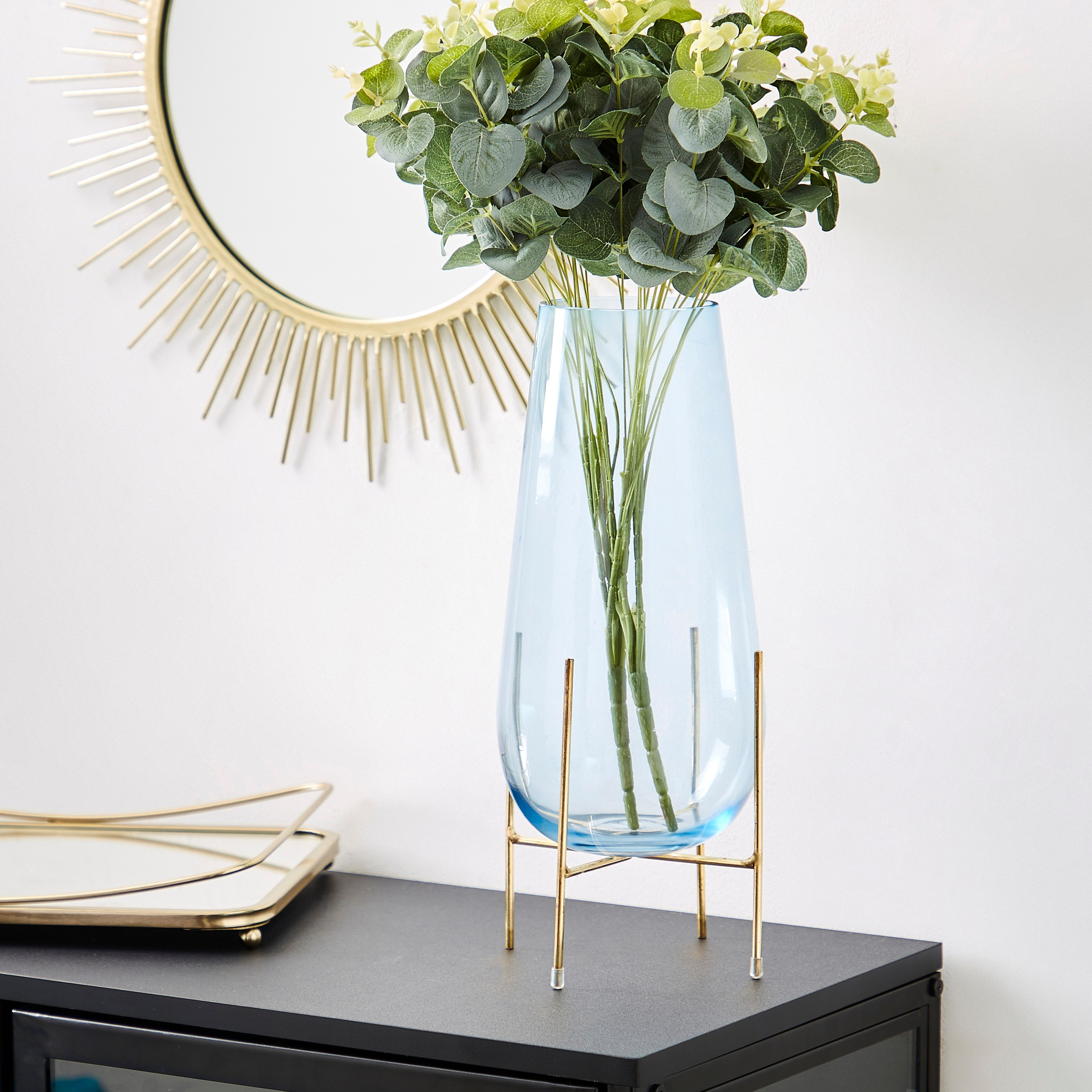 مزهرية زجاجية على شكل حرف U مع حامل من هيبورن - 14.5x37.5 سم-hbxbedroom-decorandaccessories-vases-image-1
