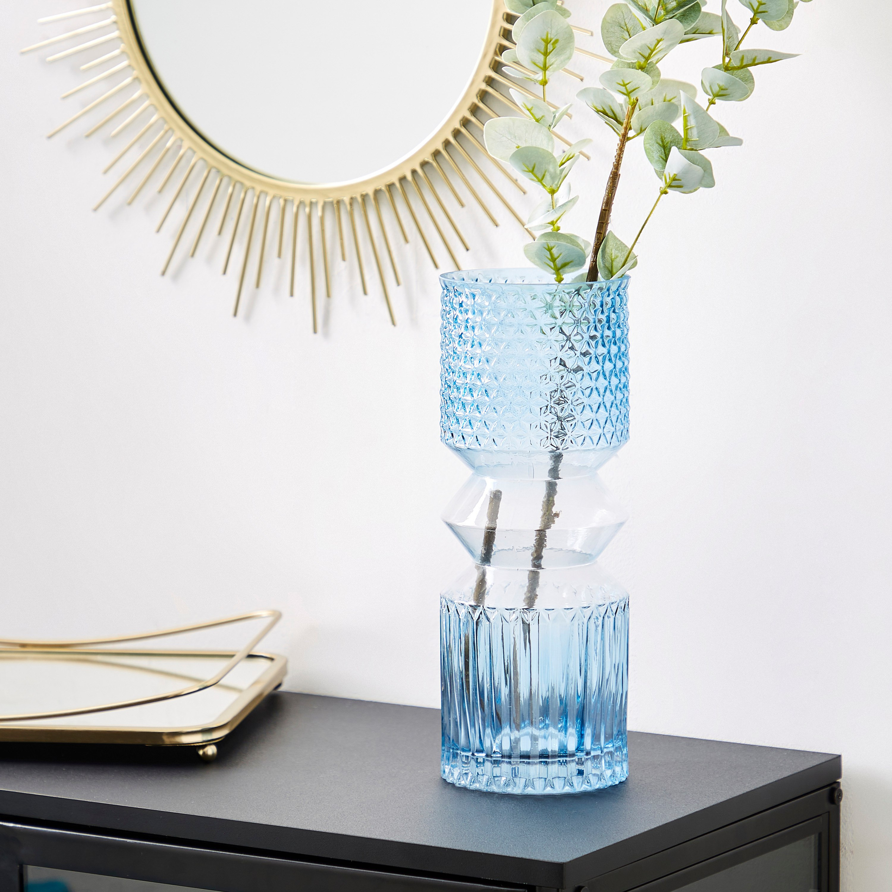 Hepburn Glass Textured Ombre Cylinder Vase - 11.5x30 cm-PROMO_HB_AE_B1G1_250925-image-1