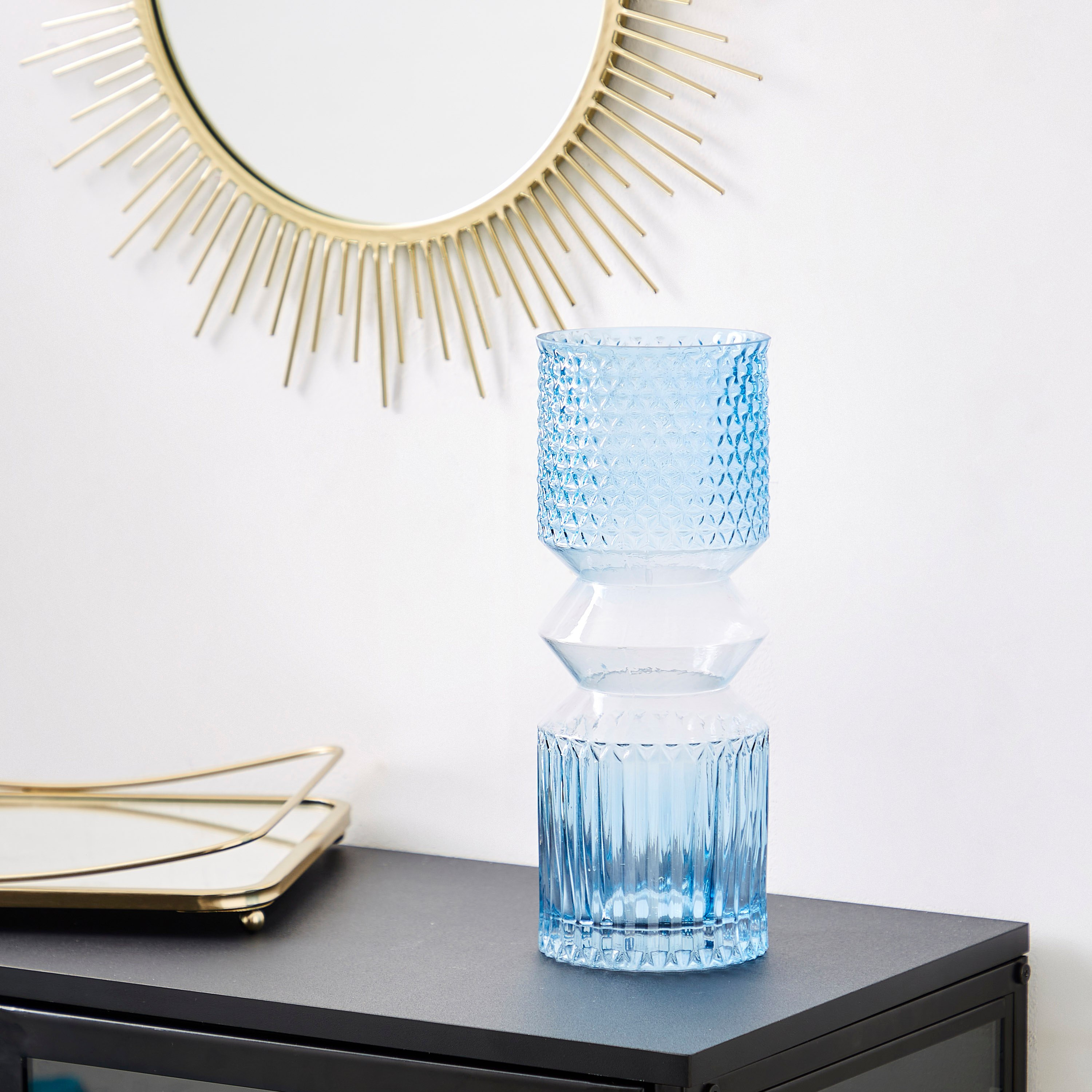 Hepburn Glass Textured Ombre Cylinder Vase - 11.5x30 cm-PROMO_HB_AE_B1G1_250925-image-2