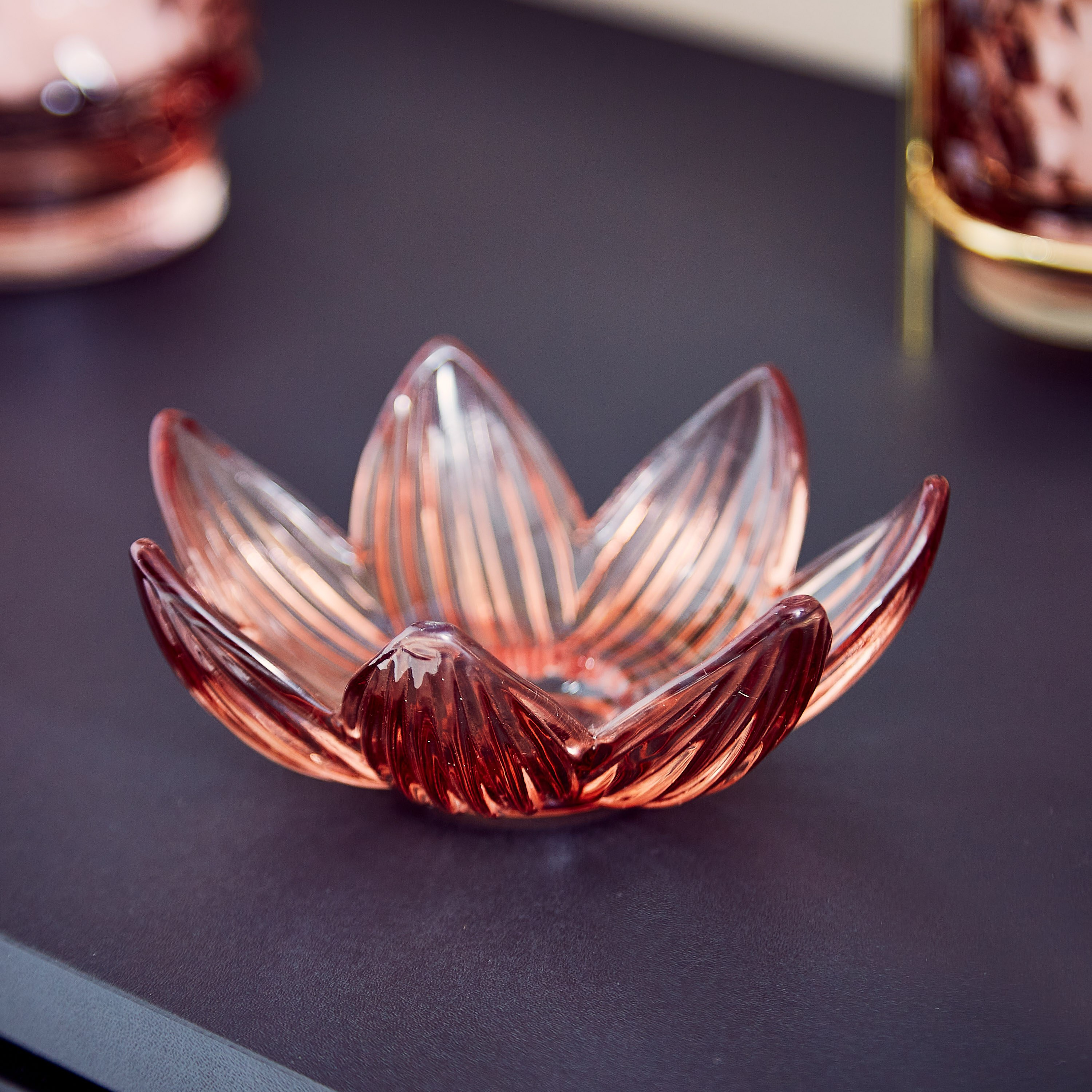 حامل شموع زجاجي فلورال بلوم من أودري- 11.5x4.6 سم-hbxlivingroom-decorandaccessories-candleholders-image-1