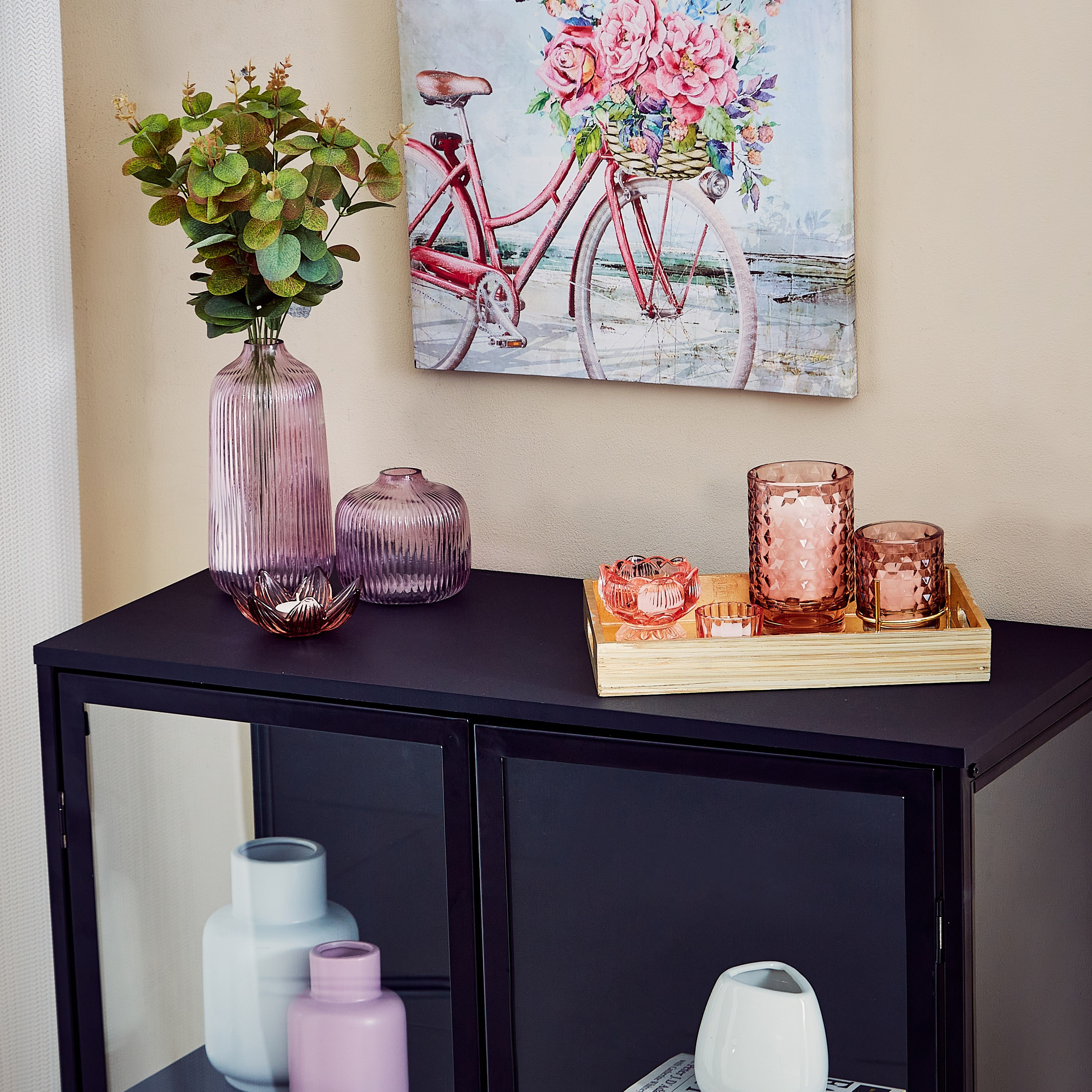 حامل شموع زجاجي فلورال بلوم من أودري- 11.5x4.6 سم-hbxlivingroom-decorandaccessories-candleholders-image-4