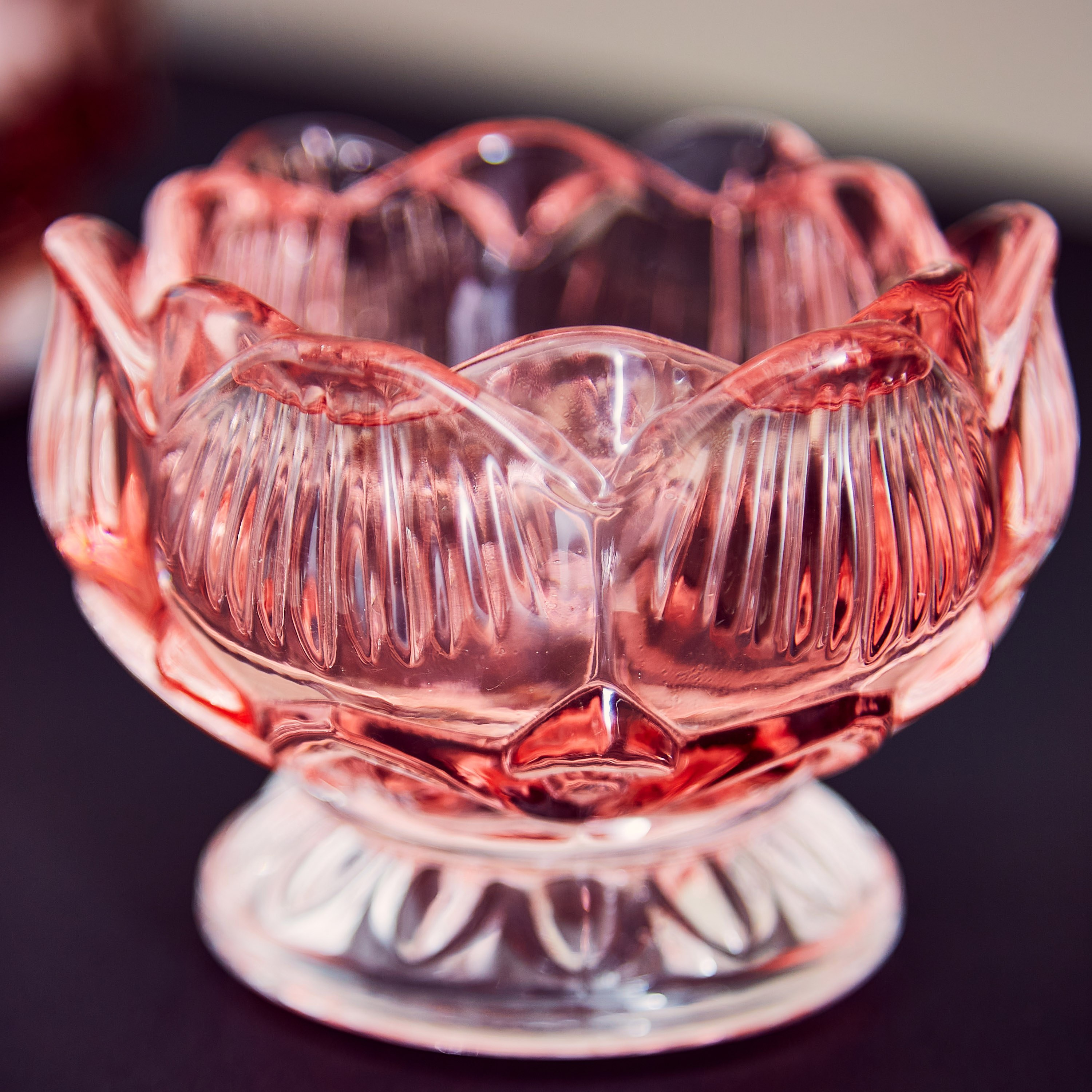 حامل شموع زجاجي فلورال بد من أودري - 8.3x5.3 سم-hbxlivingroom-decorandaccessories-candleholders-image-3