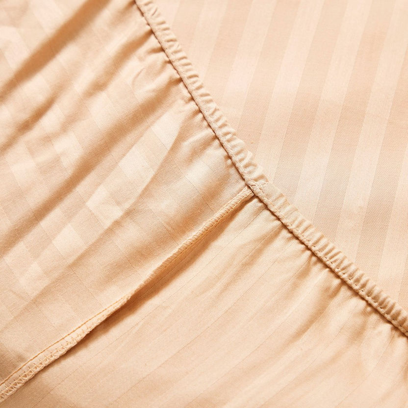Hamilton Satin Striped Single Cotton Fitted Sheet - 90x200+30 cm-Sheets and Pillow Covers-image-3