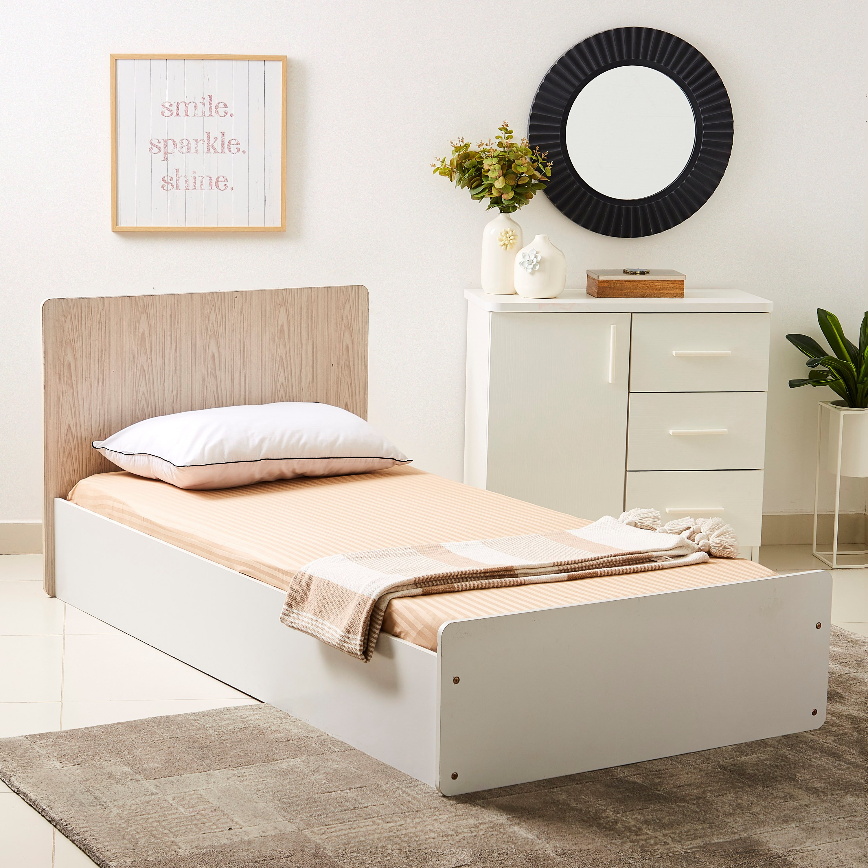 شرشف مطّاطي فردي قطن مخطّط ساتن من هاميلتون - 90x200+30 سم-hbxhomeware-hbxbedroom-image-5