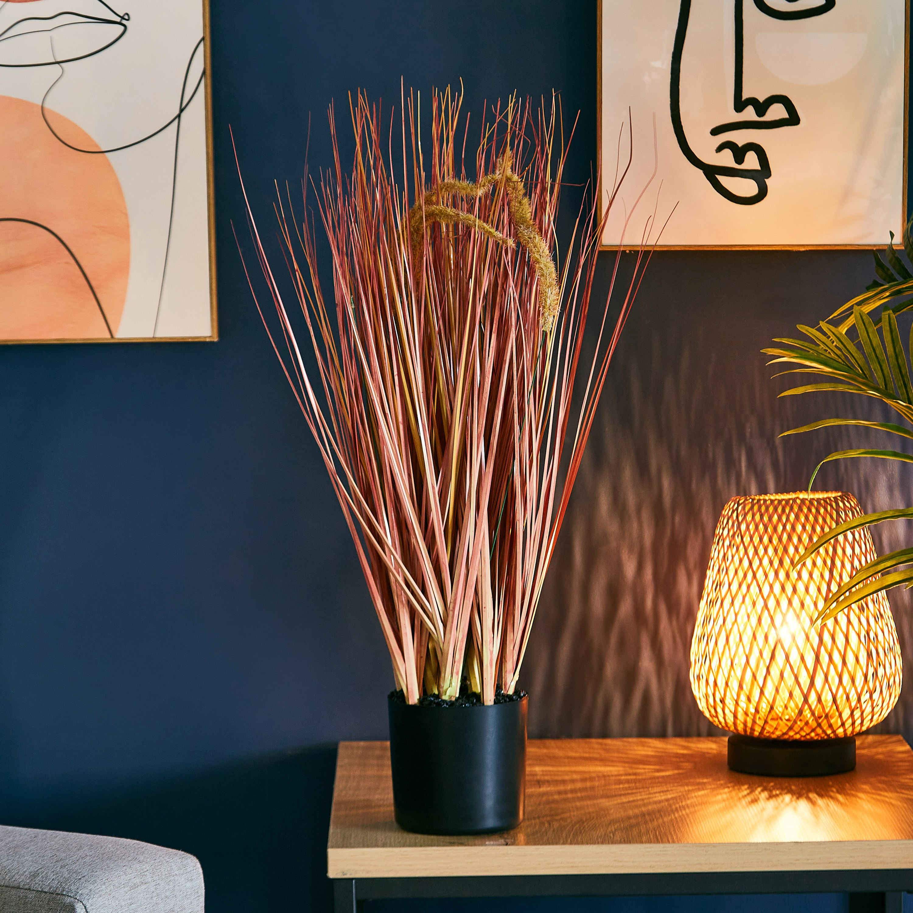 عشب صناعي في إصيص بلاستيك من ليفيا- 16x60 سم-hbxdecorandfurnishings-homeaccessories-artificialflowersandplants-image-2