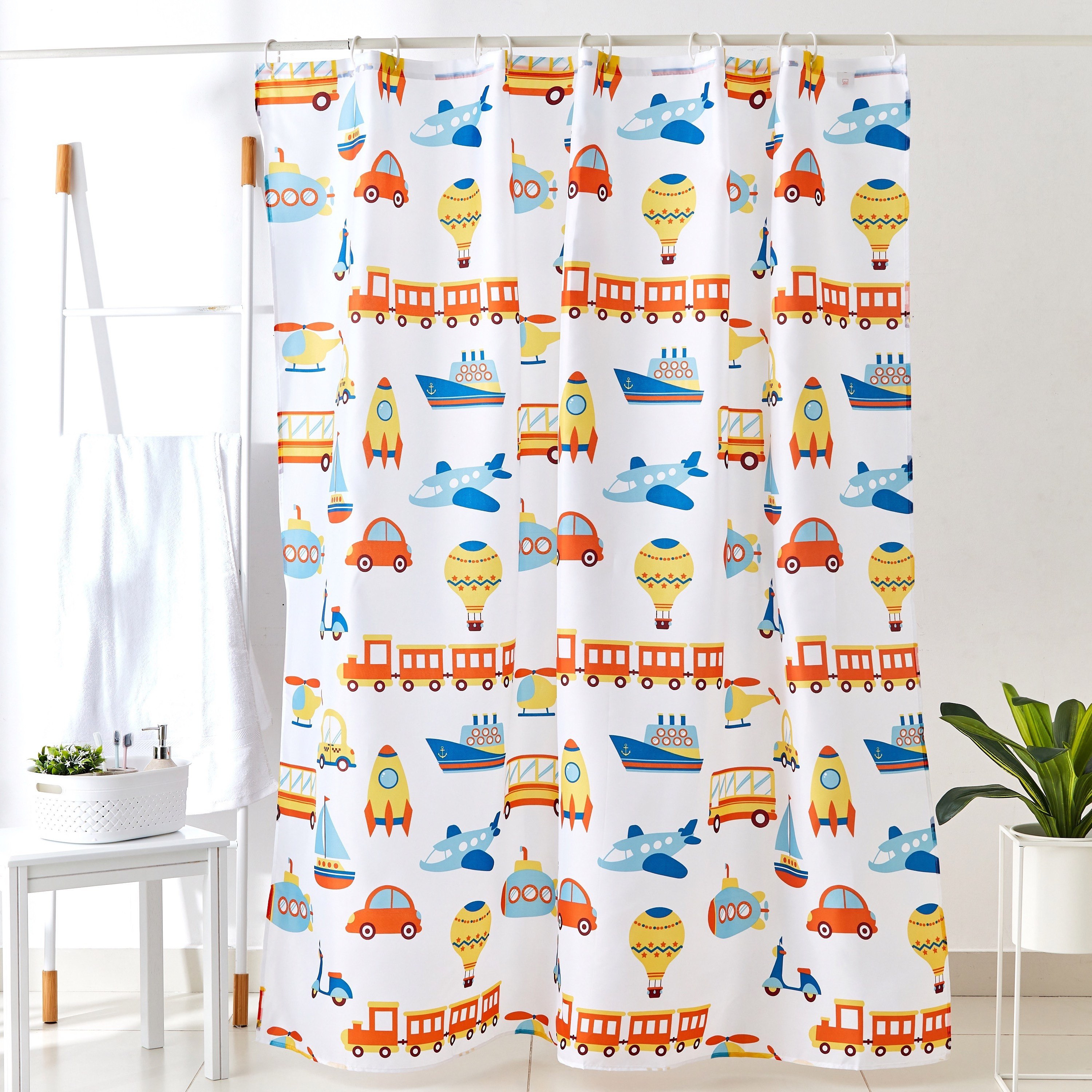 ستارة استحمام بطبعات وسائل نقل من أريس - 180x180 سم-hbxhomeware-hbxkidsandyouth-image-1