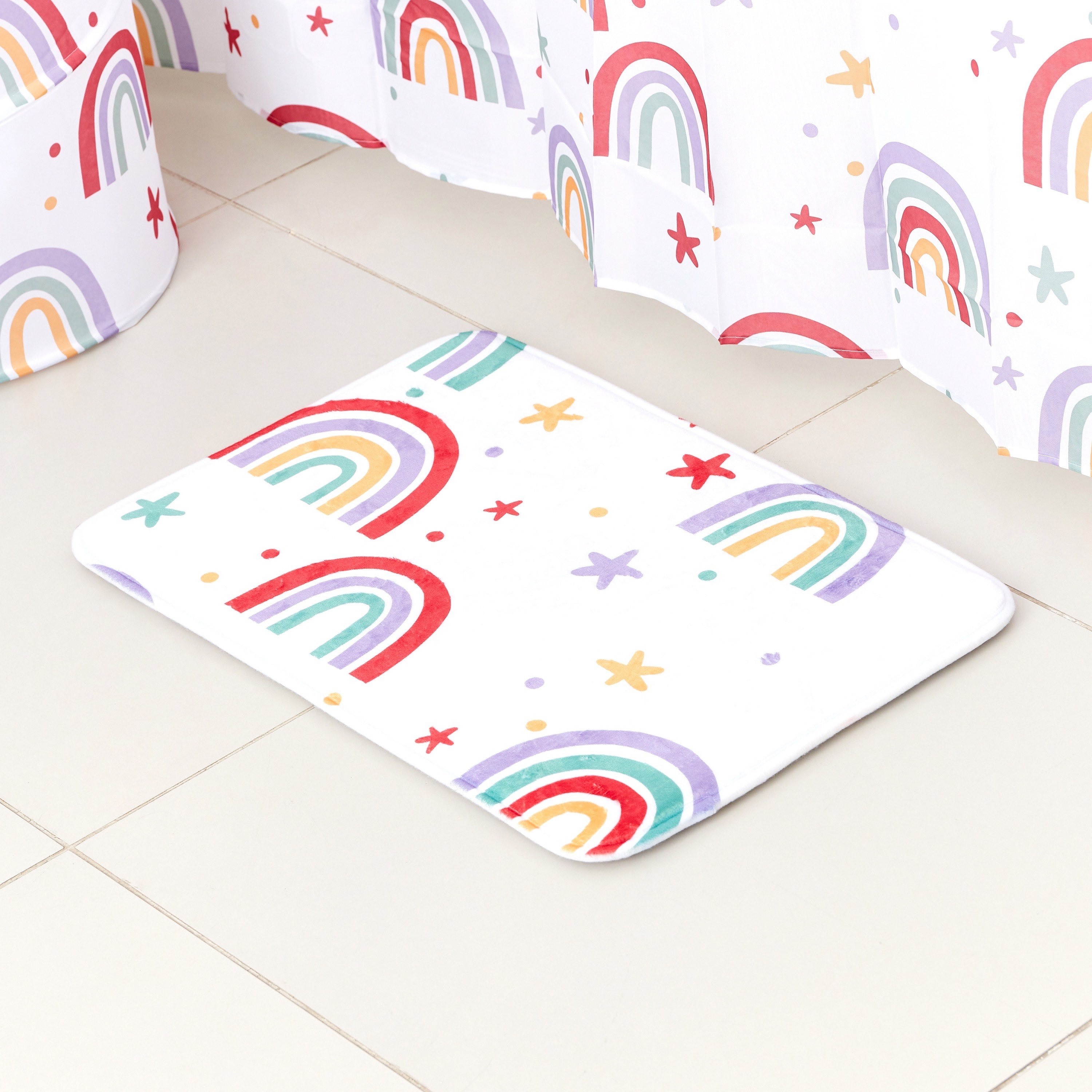 سجادة حمّام إسفنج بطبعات قوس قزح من أريس - 40x60 سم-hbxhomeware-hbxkidsandyouth-image-1
