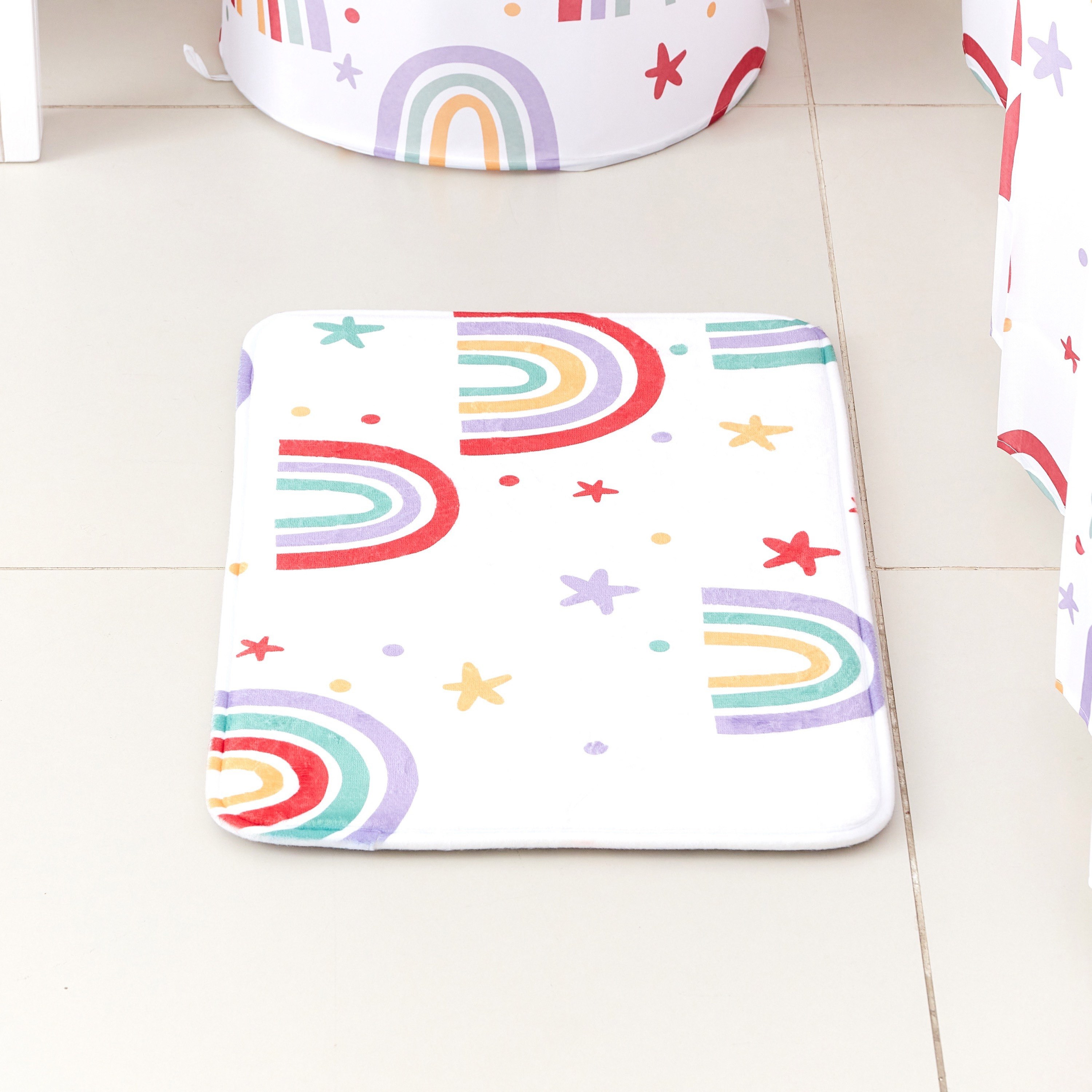 سجادة حمّام إسفنج بطبعات قوس قزح من أريس - 40x60 سم-hbxhomeware-hbxkidsandyouth-image-2