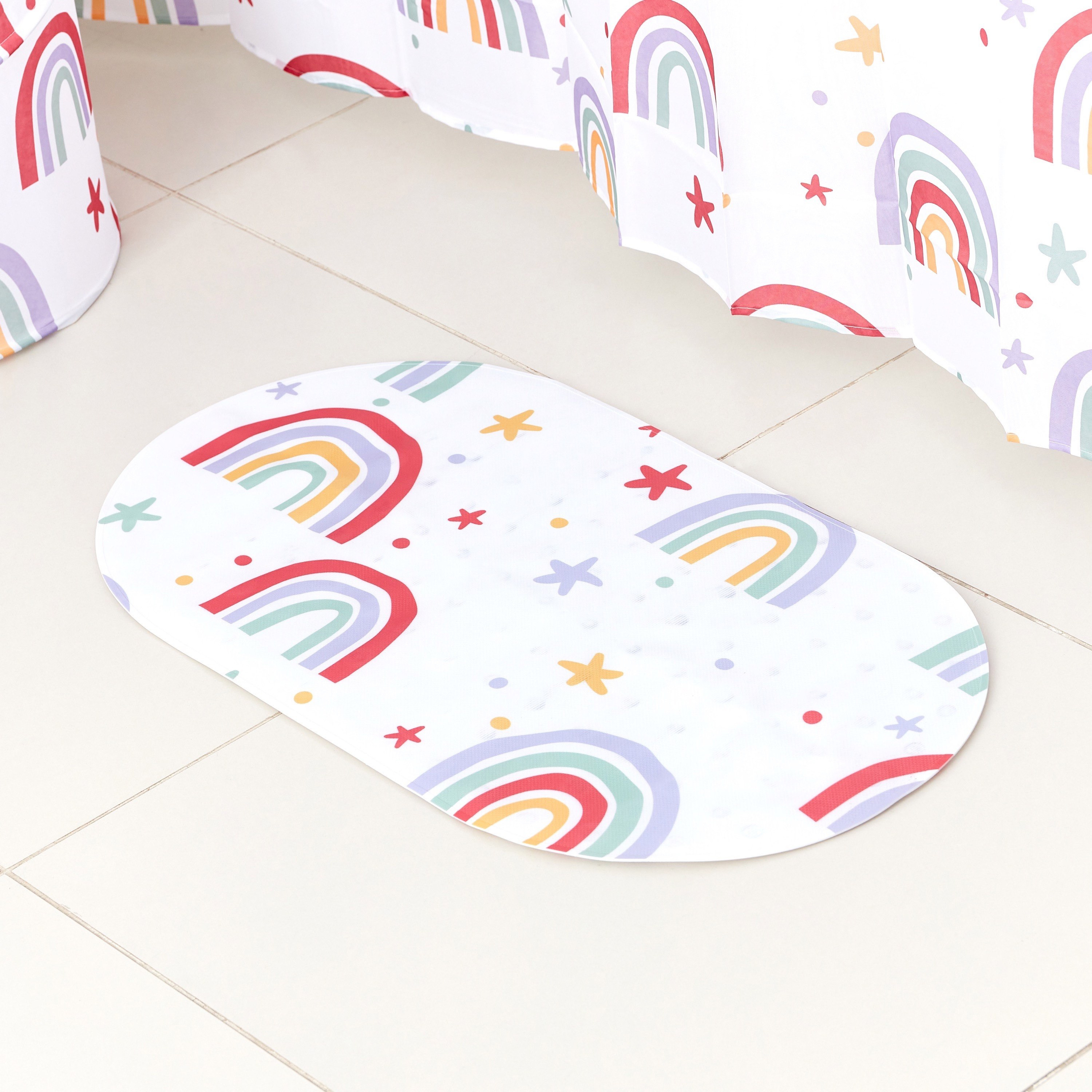 سجادة حمّام بي في سي بطبعات قوس قزح من أريس - 69x40 سم-hbxhomeware-hbxkidsandyouth-image-1