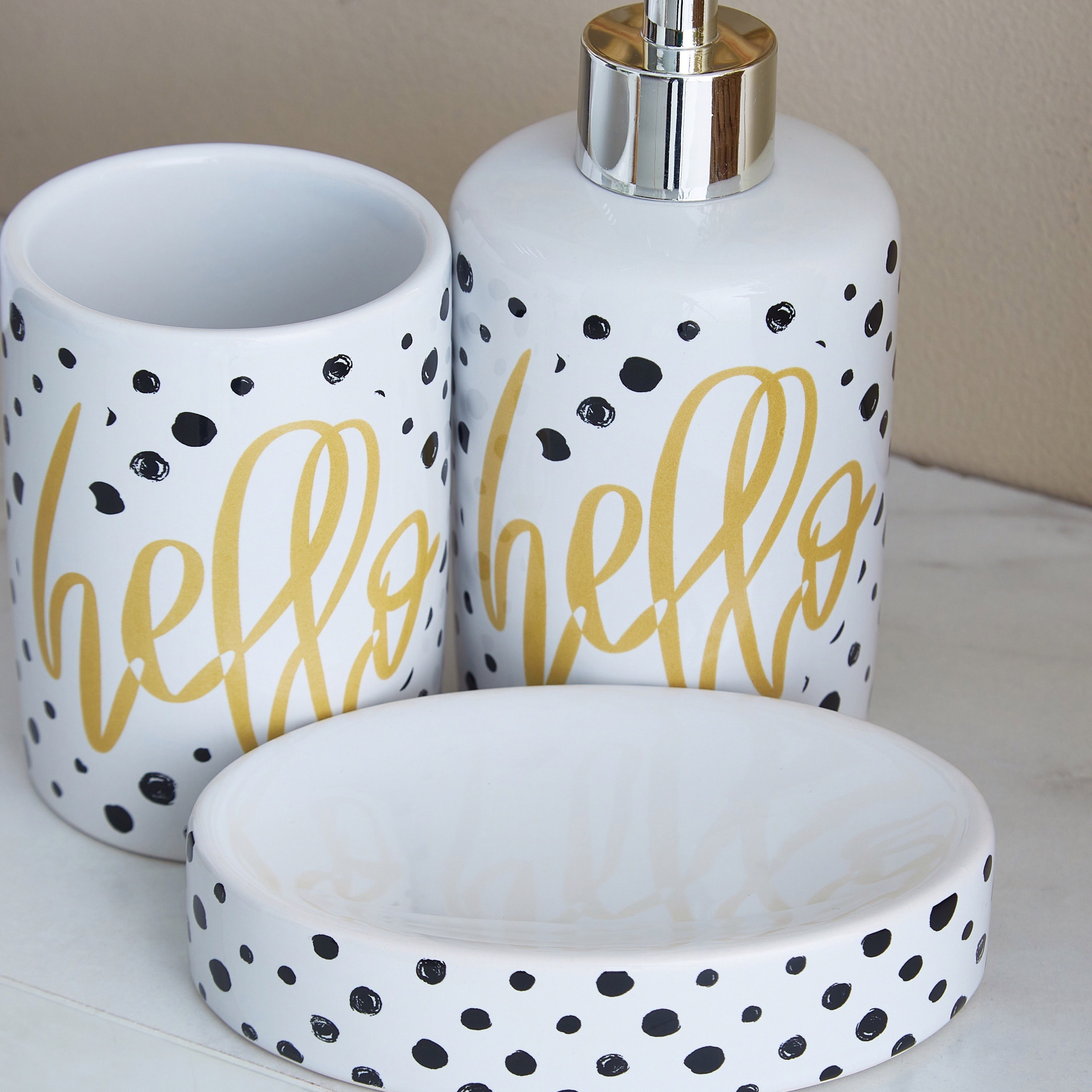 موزّع صابون سائل سيراميك وكوب وصحن صابون بتصميم منقّط من أريس-hbxhomeware-hbxkidsandyouth-image-5