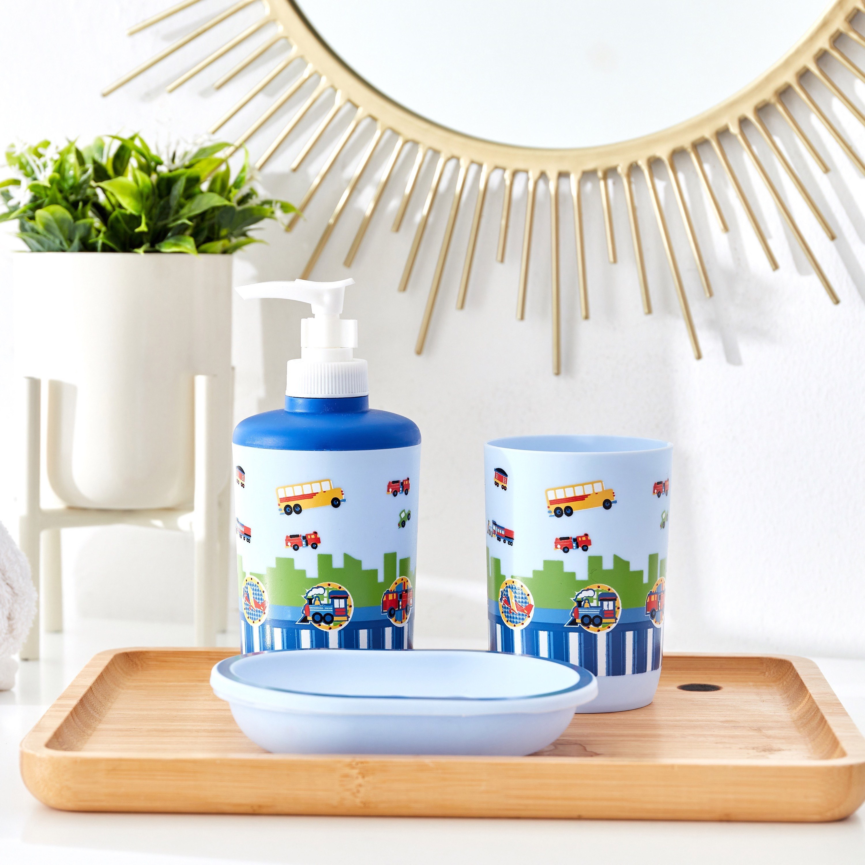 طقم اكسسوارات حمّام سيراميك بطبعات سيارات 3 قطع من إريس-hbxhomeware-hbxkidsandyouth-image-1