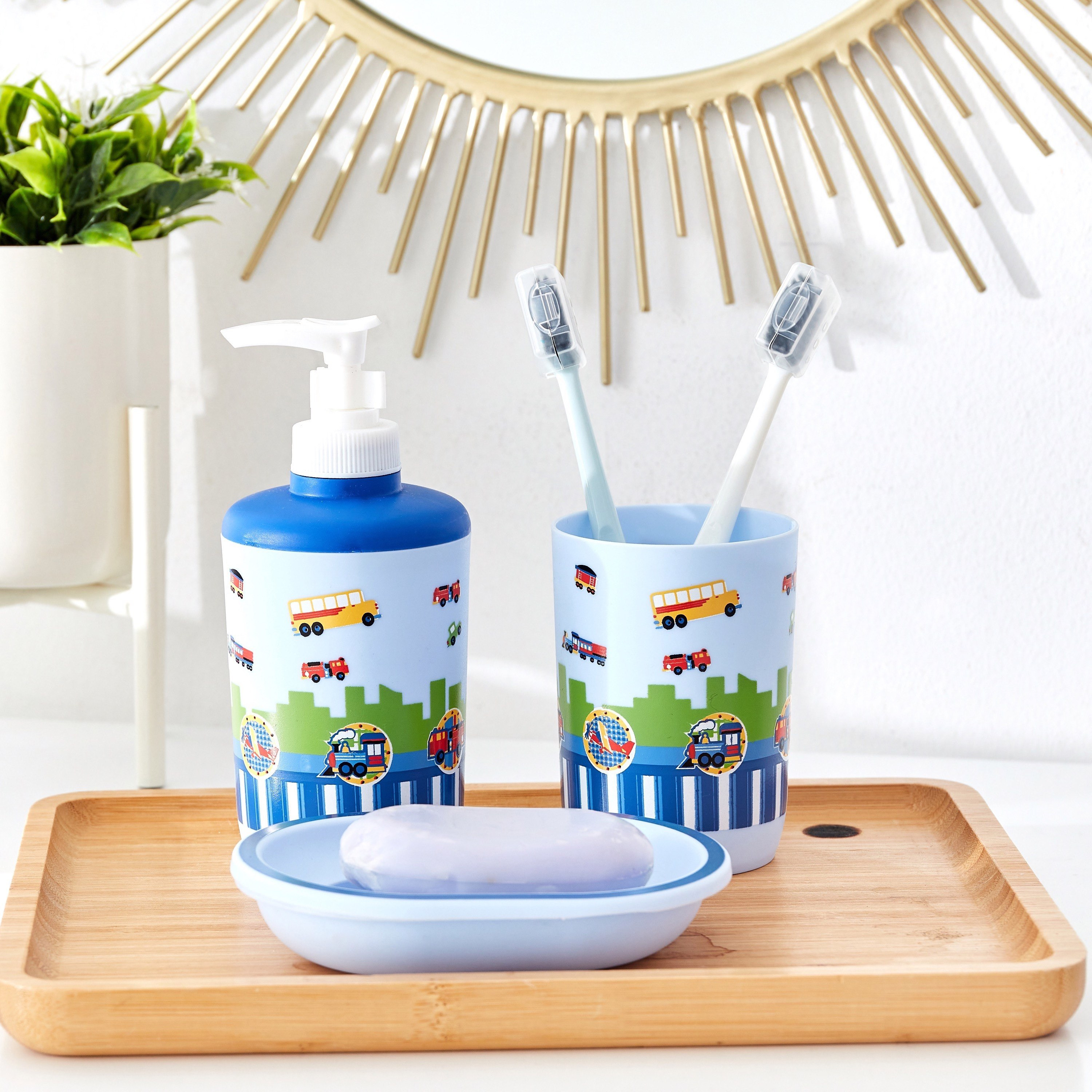 طقم اكسسوارات حمّام سيراميك بطبعات سيارات 3 قطع من إريس-hbxhomeware-hbxkidsandyouth-image-2