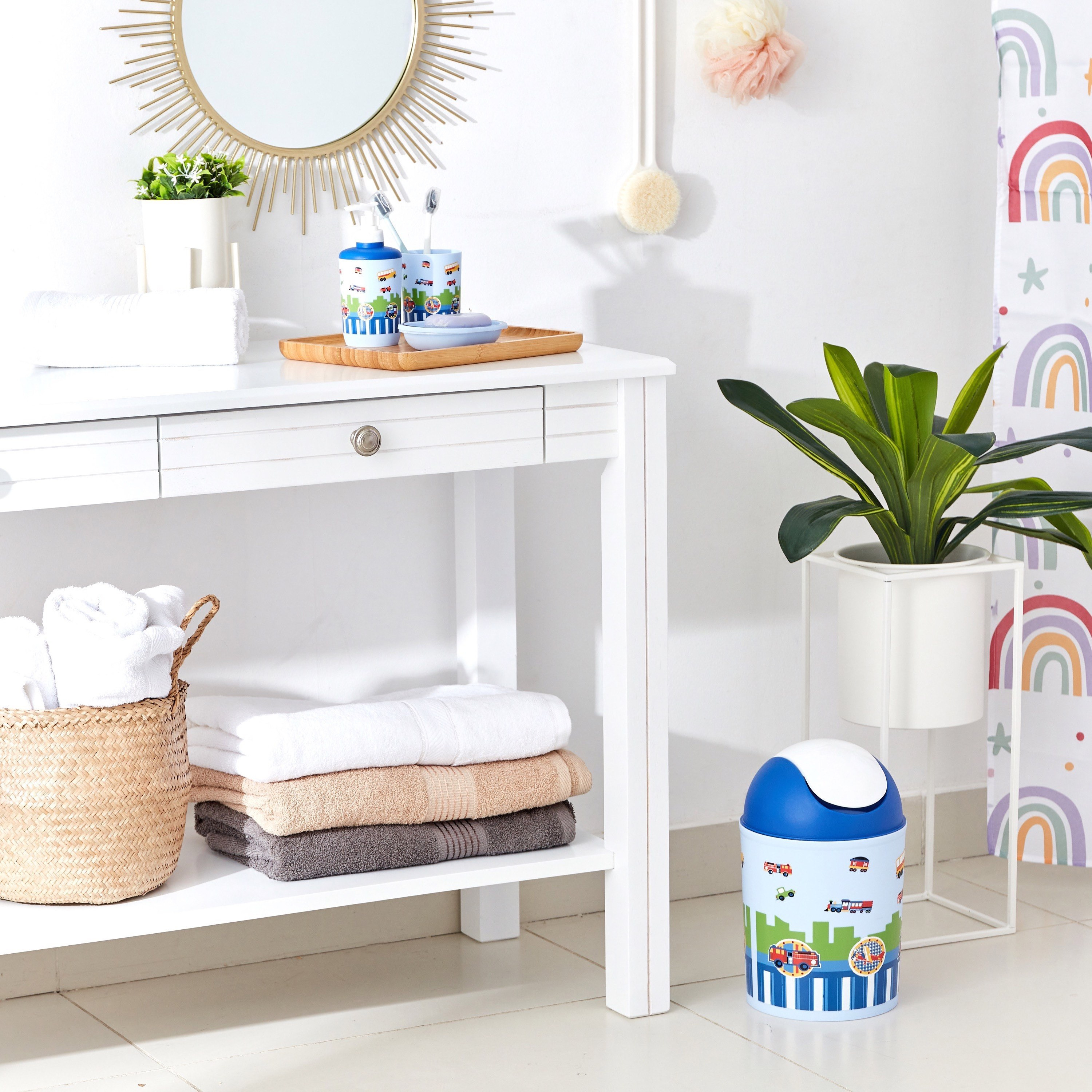 سلّة نفايات بولي بروبلين بطبعات سيّارات من أريس  - 19.5x24 سم-hbxhomeware-hbxkidsandyouth-image-4