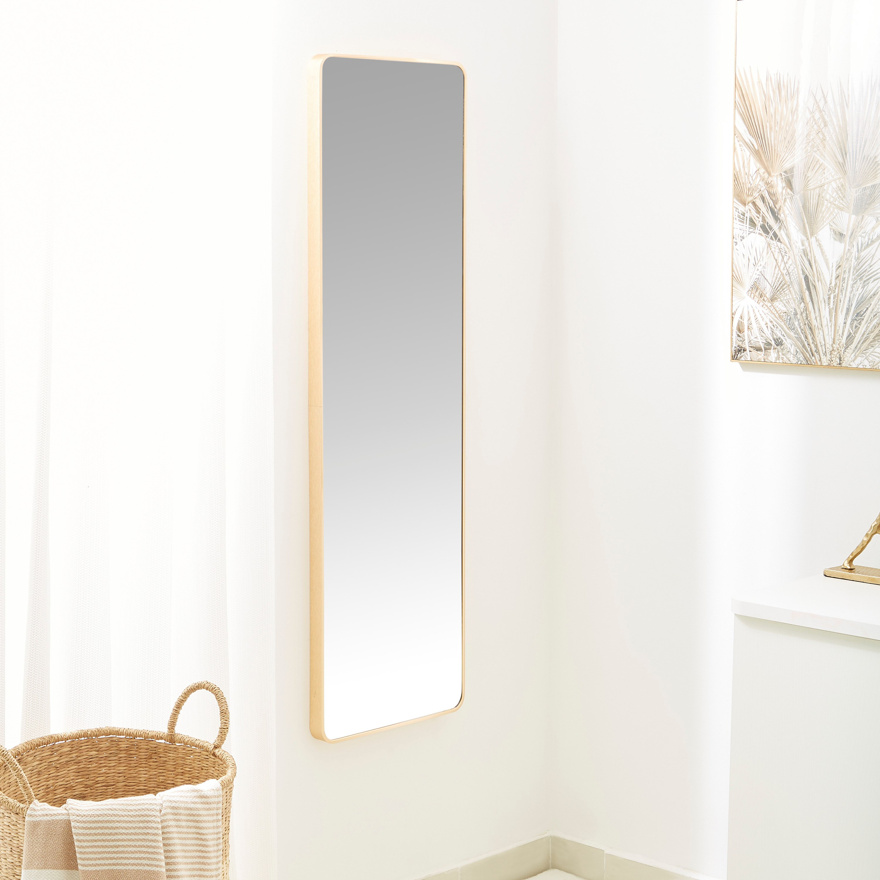 Aima Aluminium Framed Rectangular Wall Mirror - 40x1x130 cm-PROMO_HB_AE_B1G1_250925-image-1