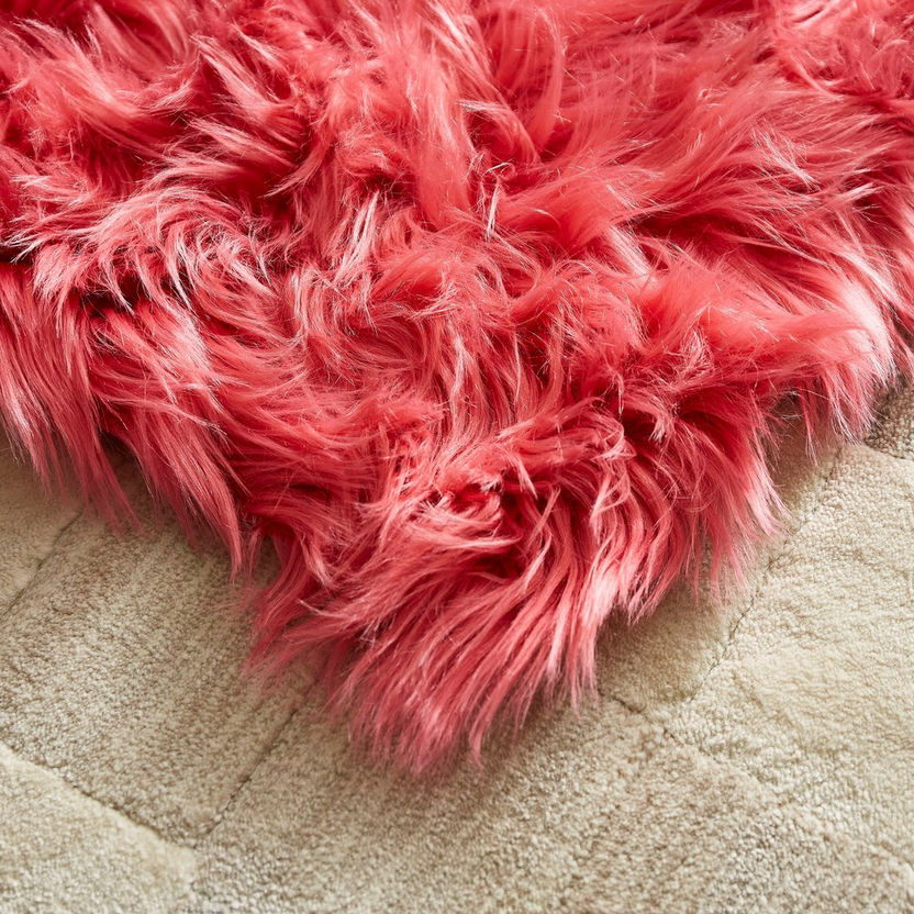 Fluffy Double Heart Faux Fur Rug - 60x120 cm-Rugs-image-1