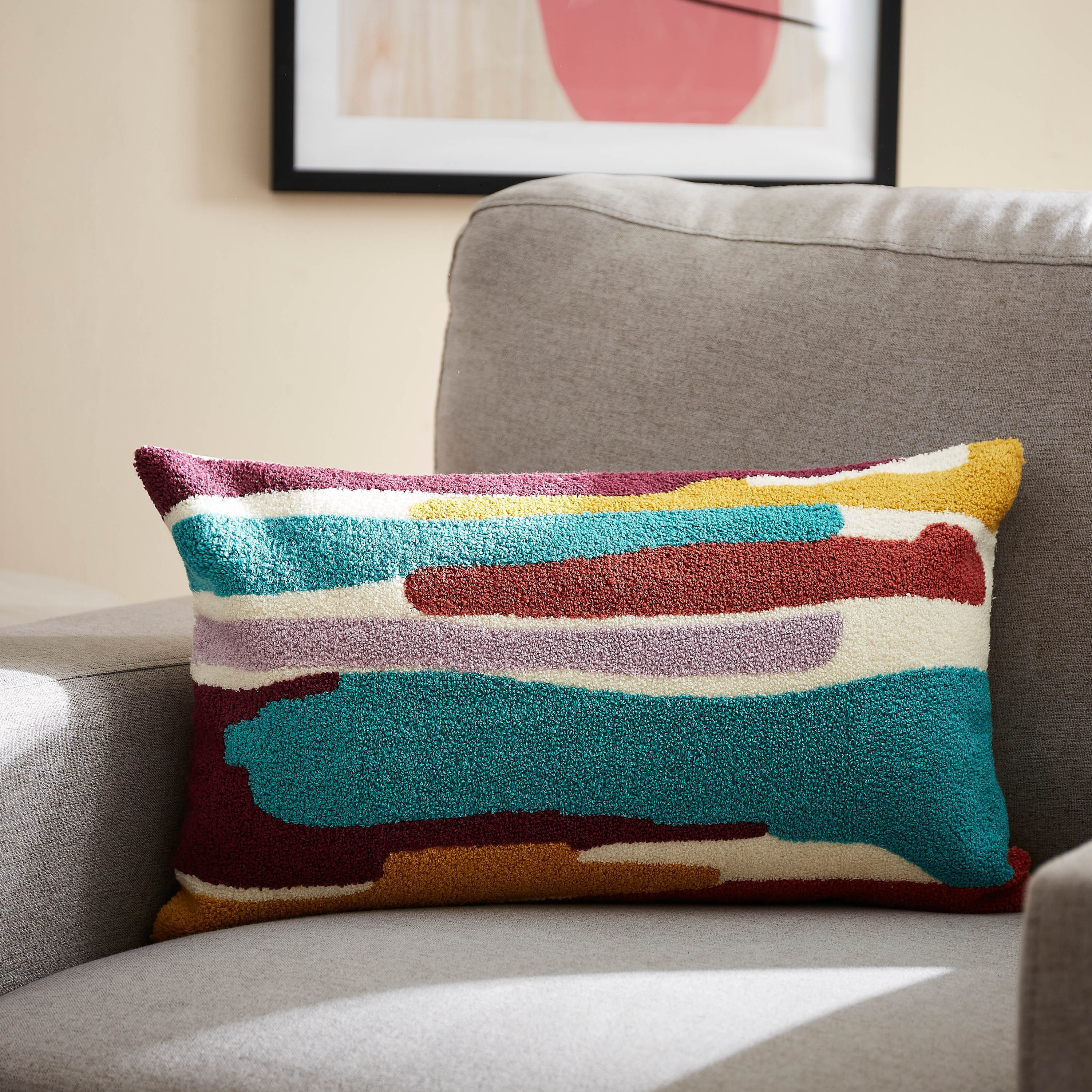 Abstract Bella Embroidered Filled Cushion - 30x50 cm-hbxlivingroom-furnishings-cushionsandcovers-filledcushions-image-1
