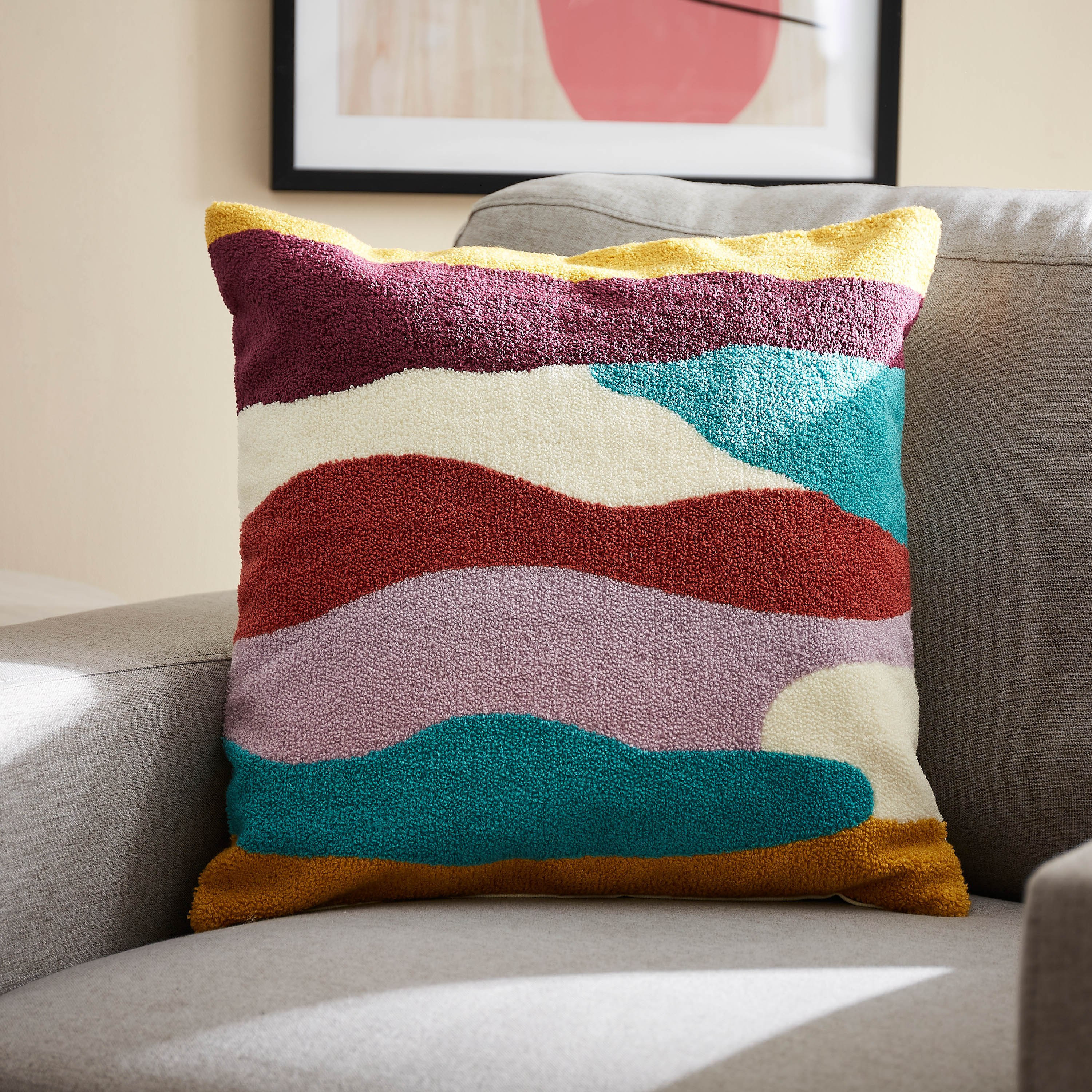 وسادة محشوة بتطريز أليس تجريدي - 45x45 سم-hbxlivingroom-furnishings-cushionsandcovers-filledcushions-image-1