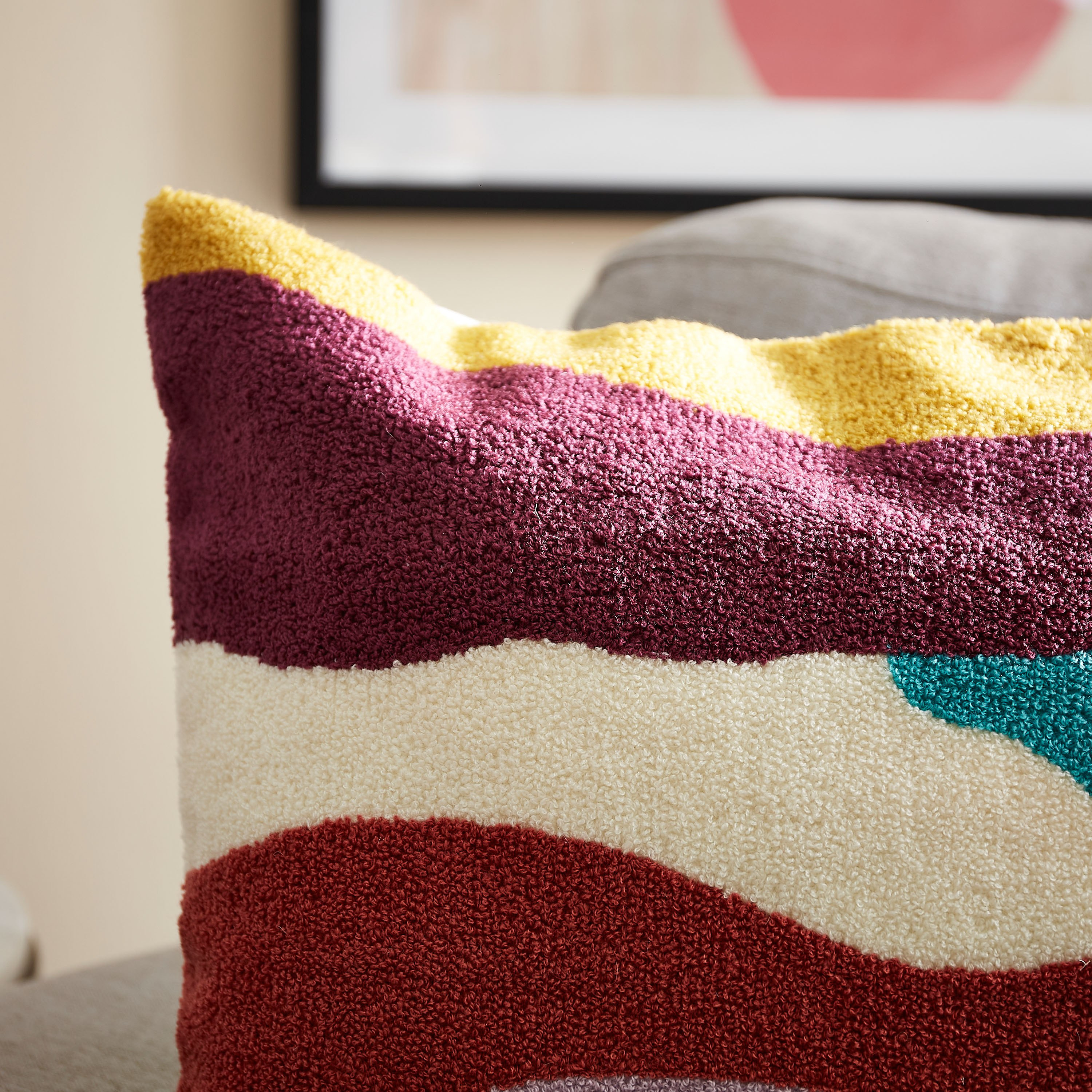 وسادة محشوة بتطريز أليس تجريدي - 45x45 سم-hbxlivingroom-furnishings-cushionsandcovers-filledcushions-image-2