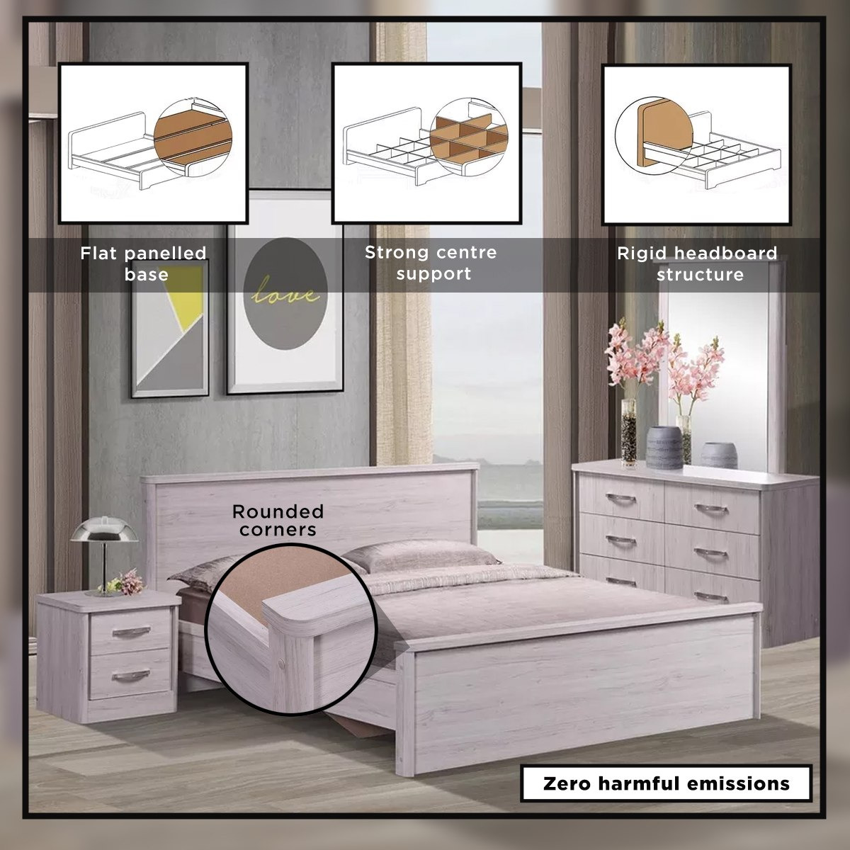 Mondo 5-Piece King Bedroom Set - 180x200 cm-hbxbedroom-bedsandbedsets-bedroomsets-king-image-16