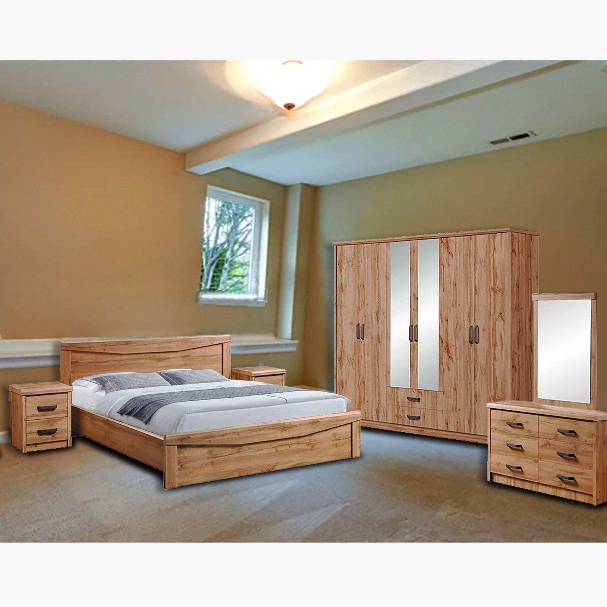 طقم غرفة نوم كينج 5 قطع من بريستون- 180x200 سم-hbxbedroom-bedsandbedsets-bedroomsets-king-image-1