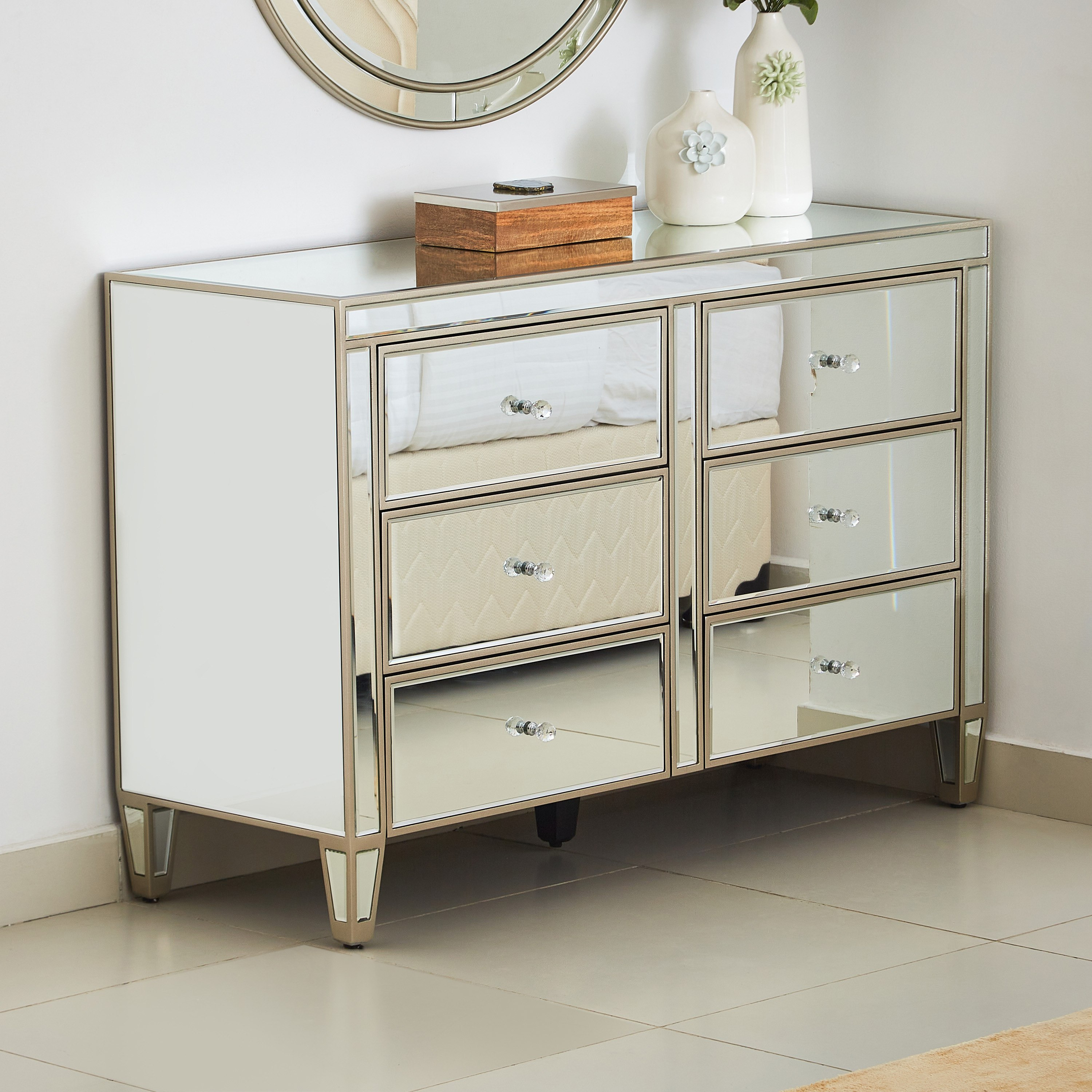 طاولة تزيين دون مرآة بـ 6 أدراج من ميراج-hbxfurniture-bedroom-dressersandmirrors-image-1