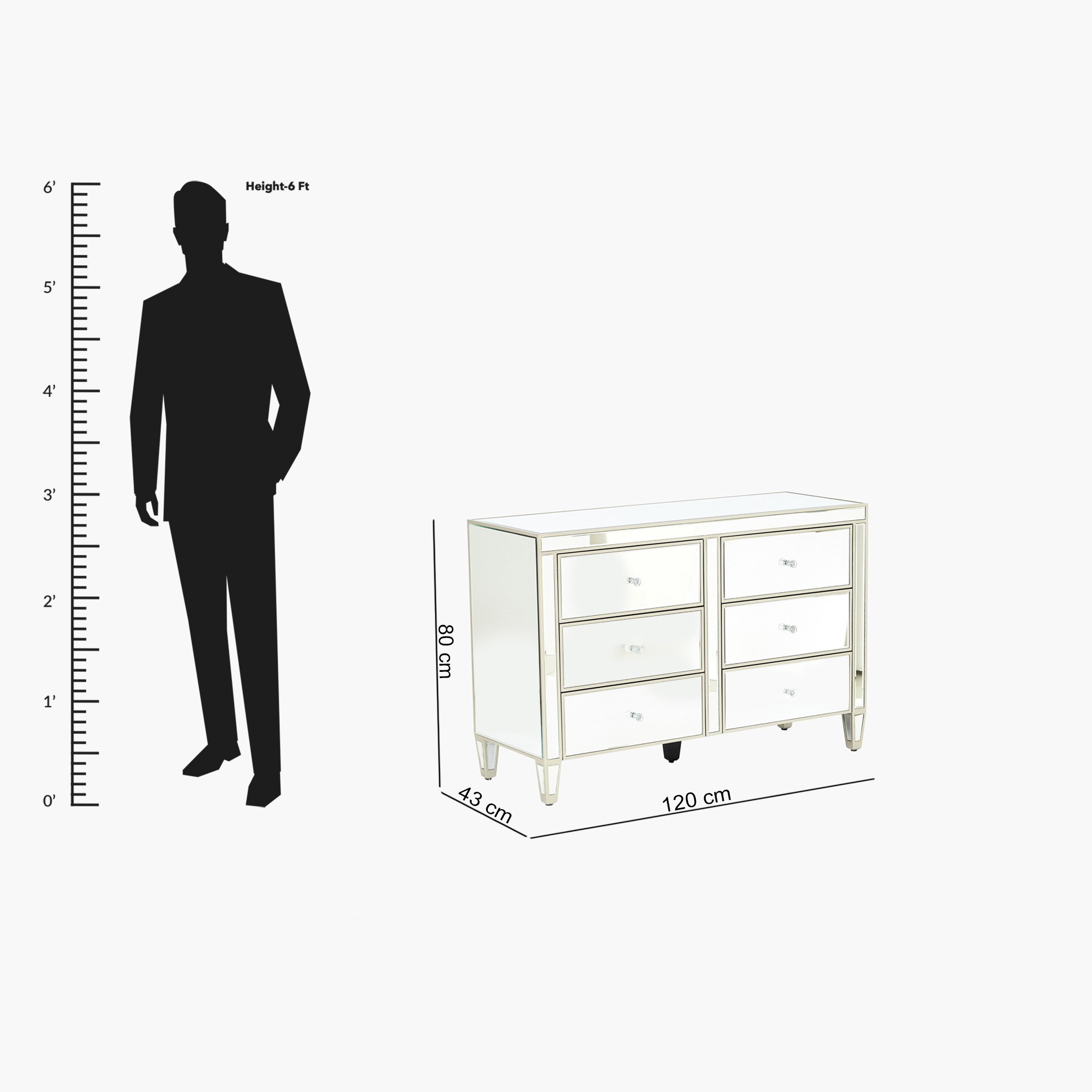 طاولة تزيين دون مرآة بـ 6 أدراج من ميراج-hbxfurniture-bedroom-dressersandmirrors-image-8