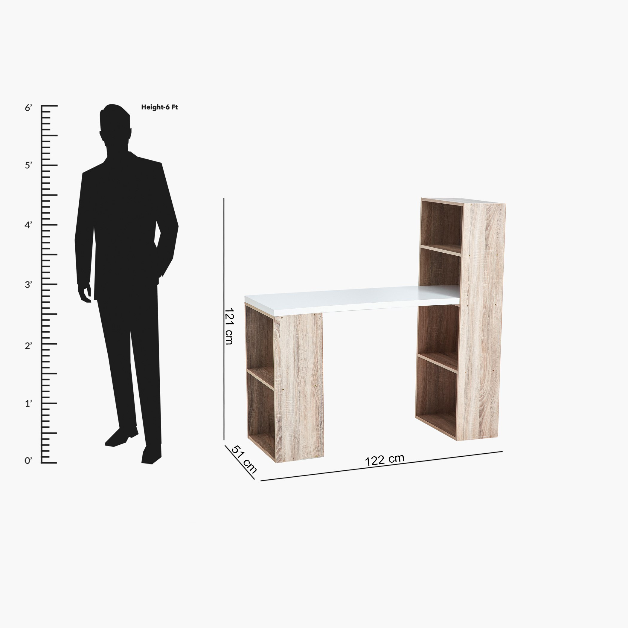 Sanford Bookcase Study Desk-hbxfurniture-office-desks-image-10