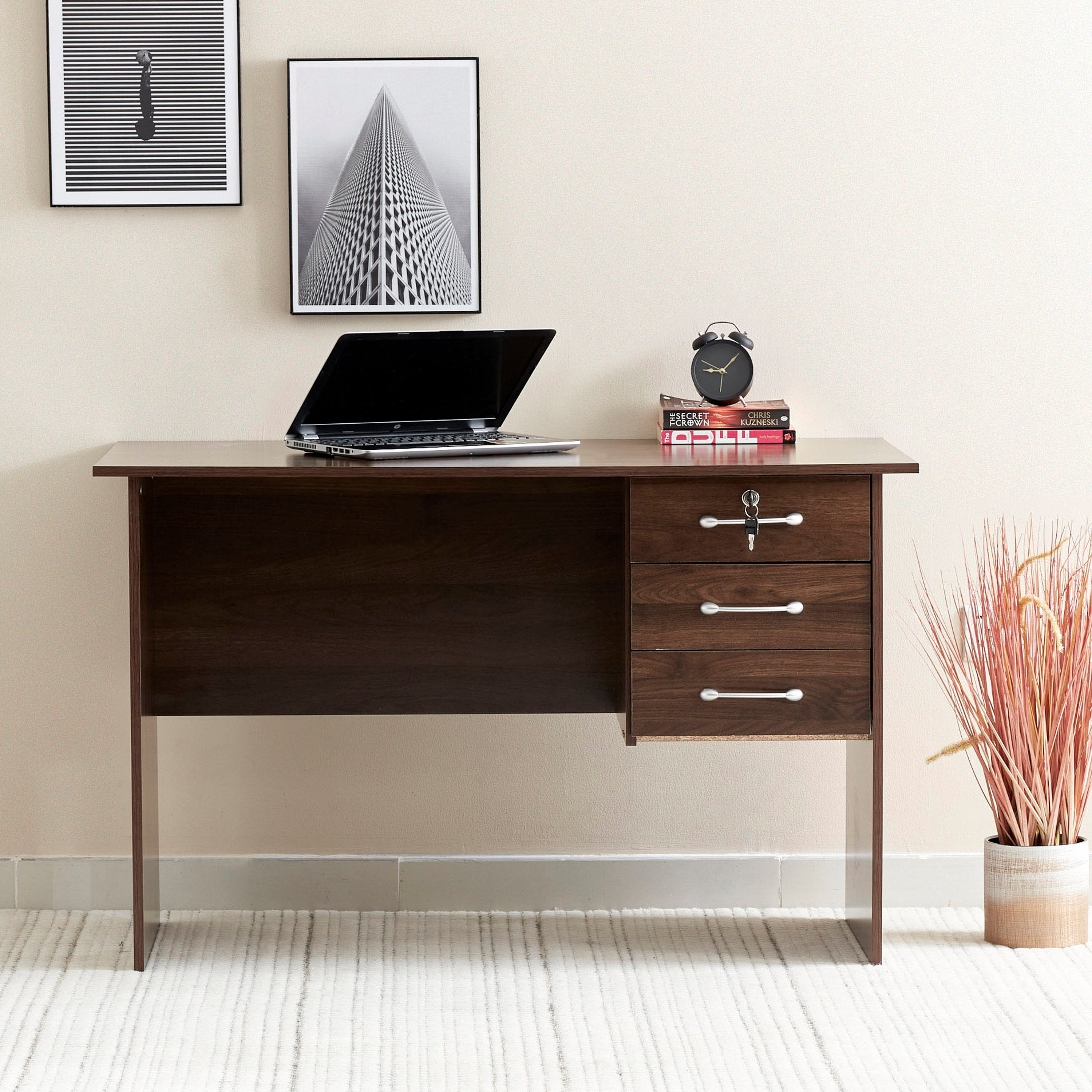 Tirana 3-Drawer Study Desk-hbxfurniture-office-desks-image-1
