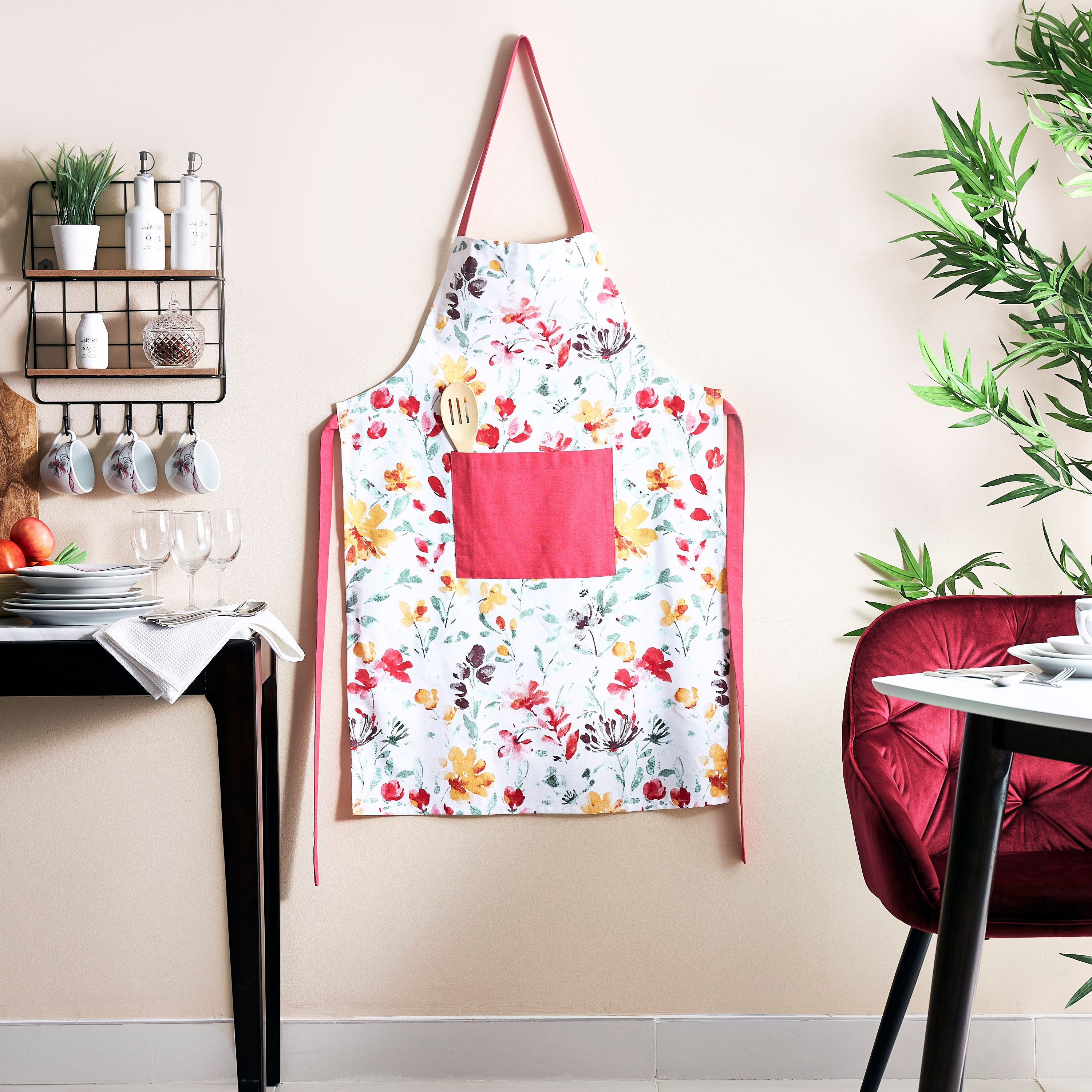 مريلة مطبخ قطنية بطبعات من فلورا كاثرين - 60x90 سم-hbxhomeware-kitchenware-kitchenlinens-image-3
