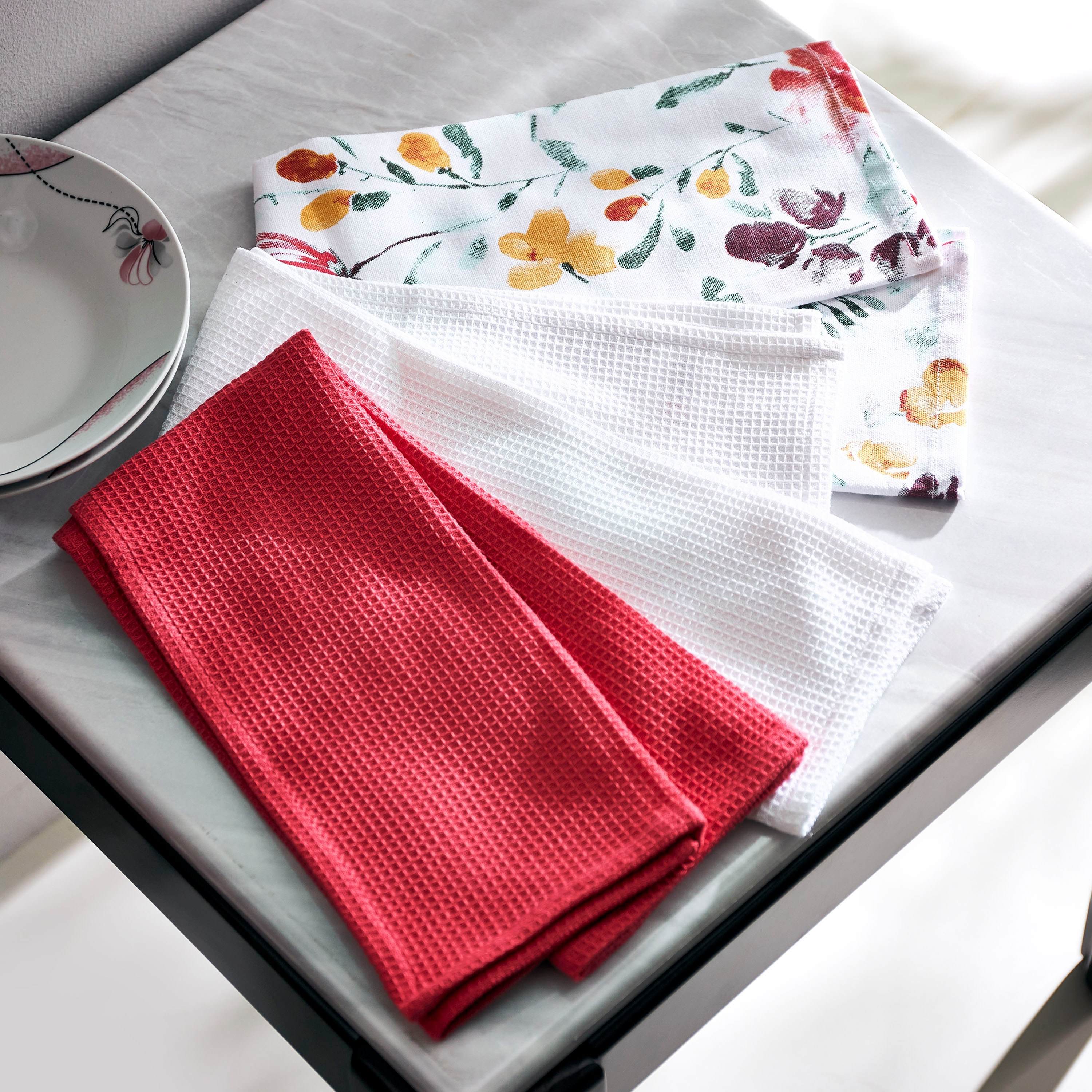 طقم مناشف مطبخ قطنية 3 قطع من فلورا كاثرين - 40x60 سم-hbxhomeware-kitchenware-kitchenlinens-image-1