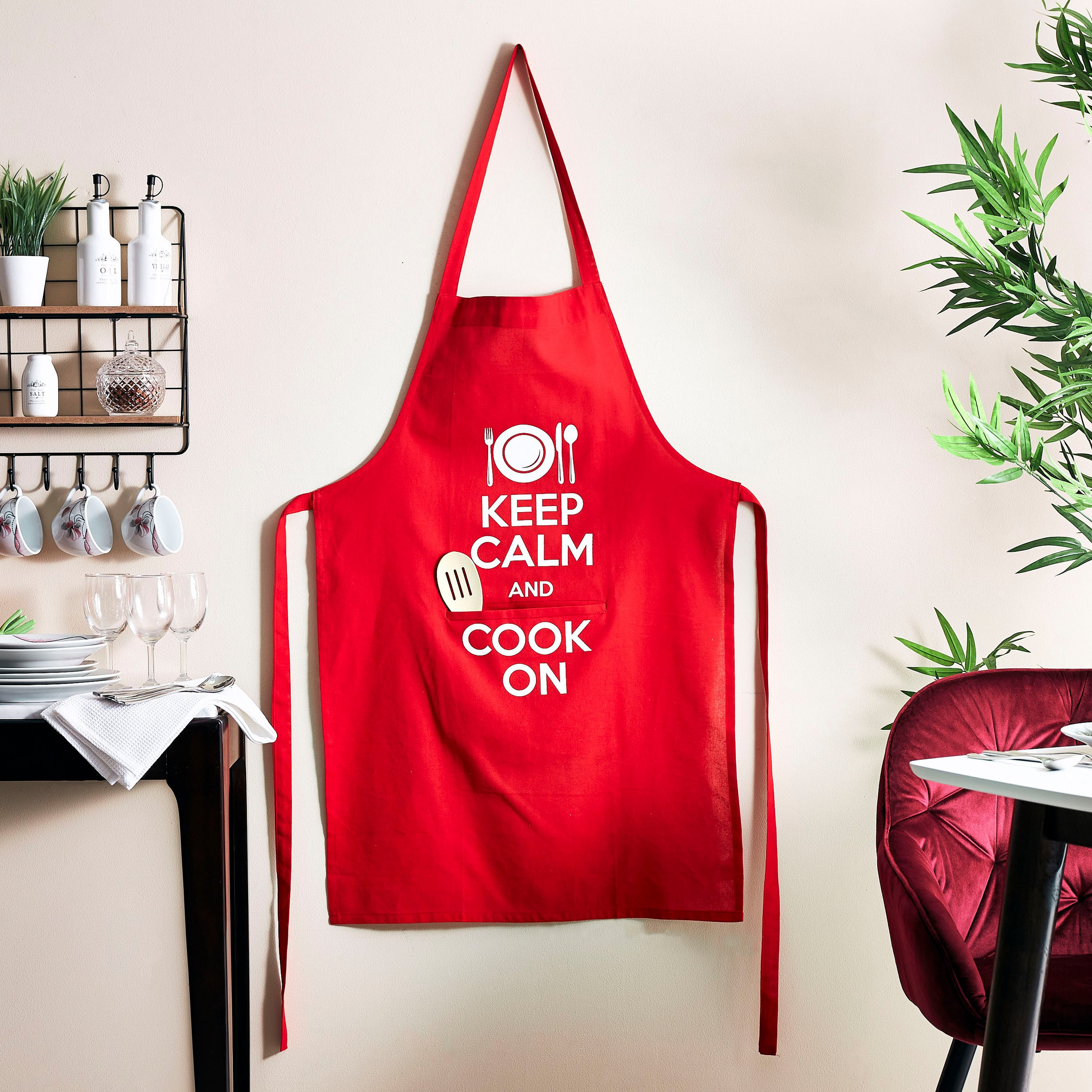 Zest Calm Cotton Printed Apron - 60x90 cm-hbxhomeware-kitchenware-kitchenlinens-image-1