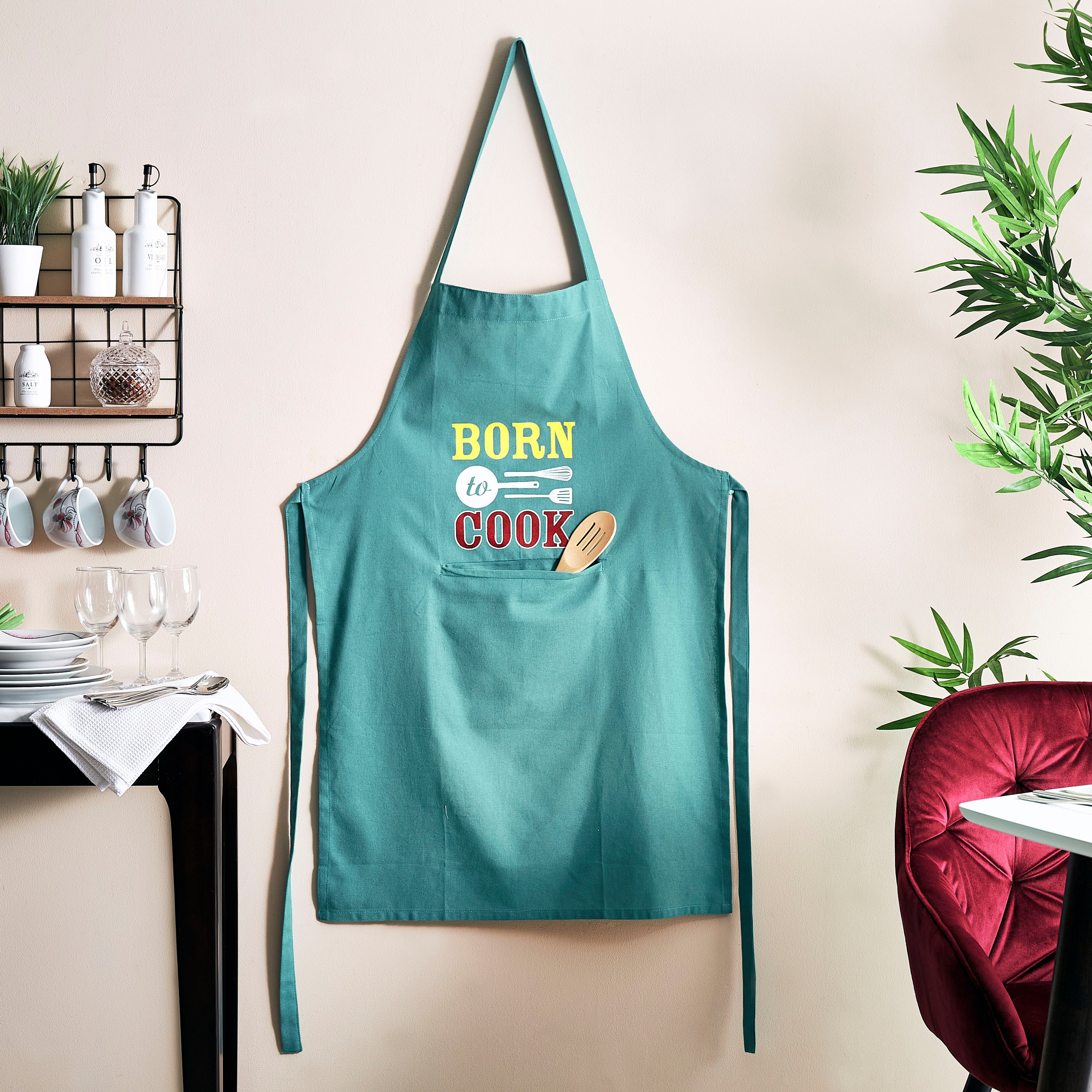 مريلة مطبخ قطن بطبعات من زيست - 60 × 90 سم-hbxhomeware-kitchenware-kitchenlinens-image-1