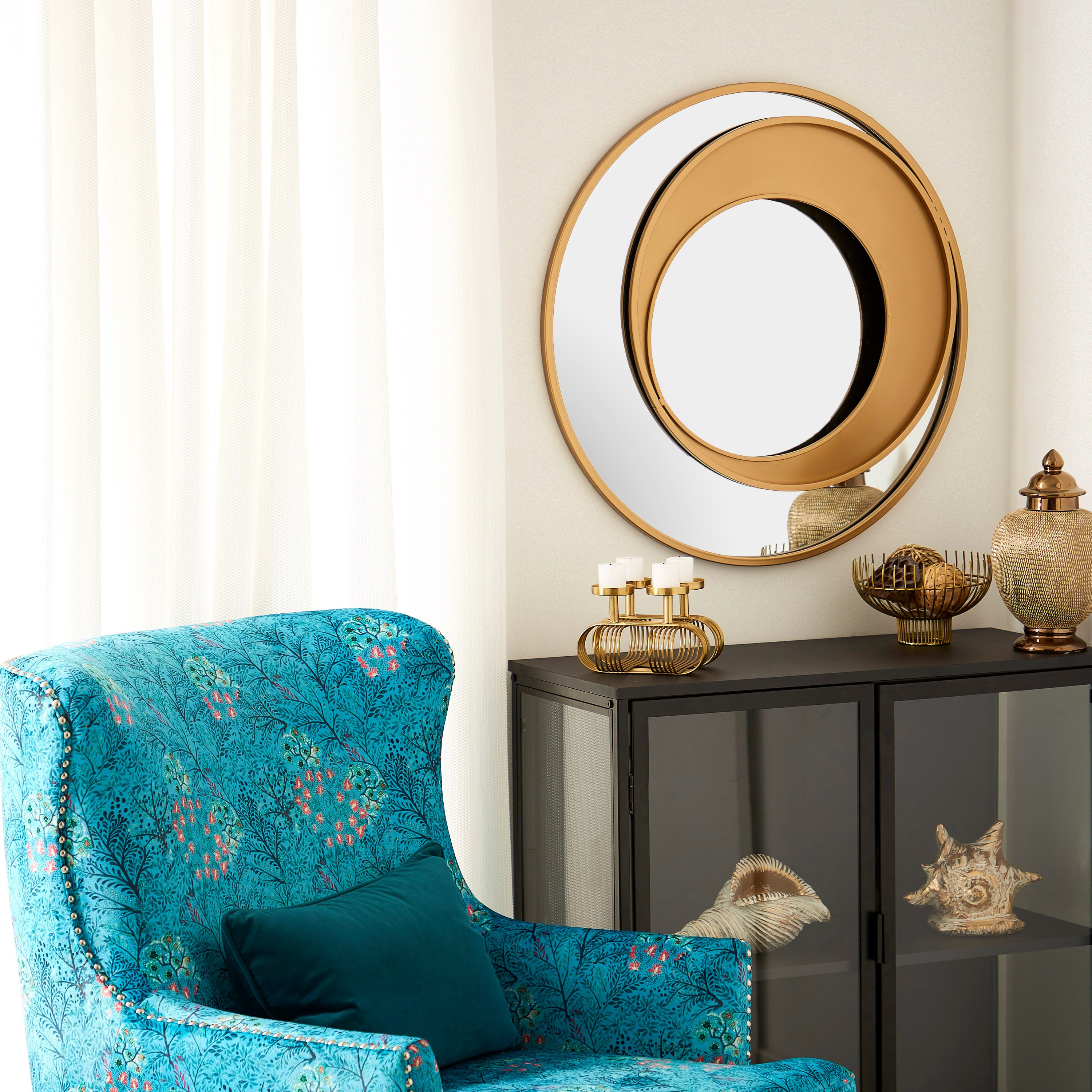 مرآة حائط معدنية مزخرفة من ديليله - 70x4x70 سم-hbxhomeware-hbxdecorandfurnishings-image-5