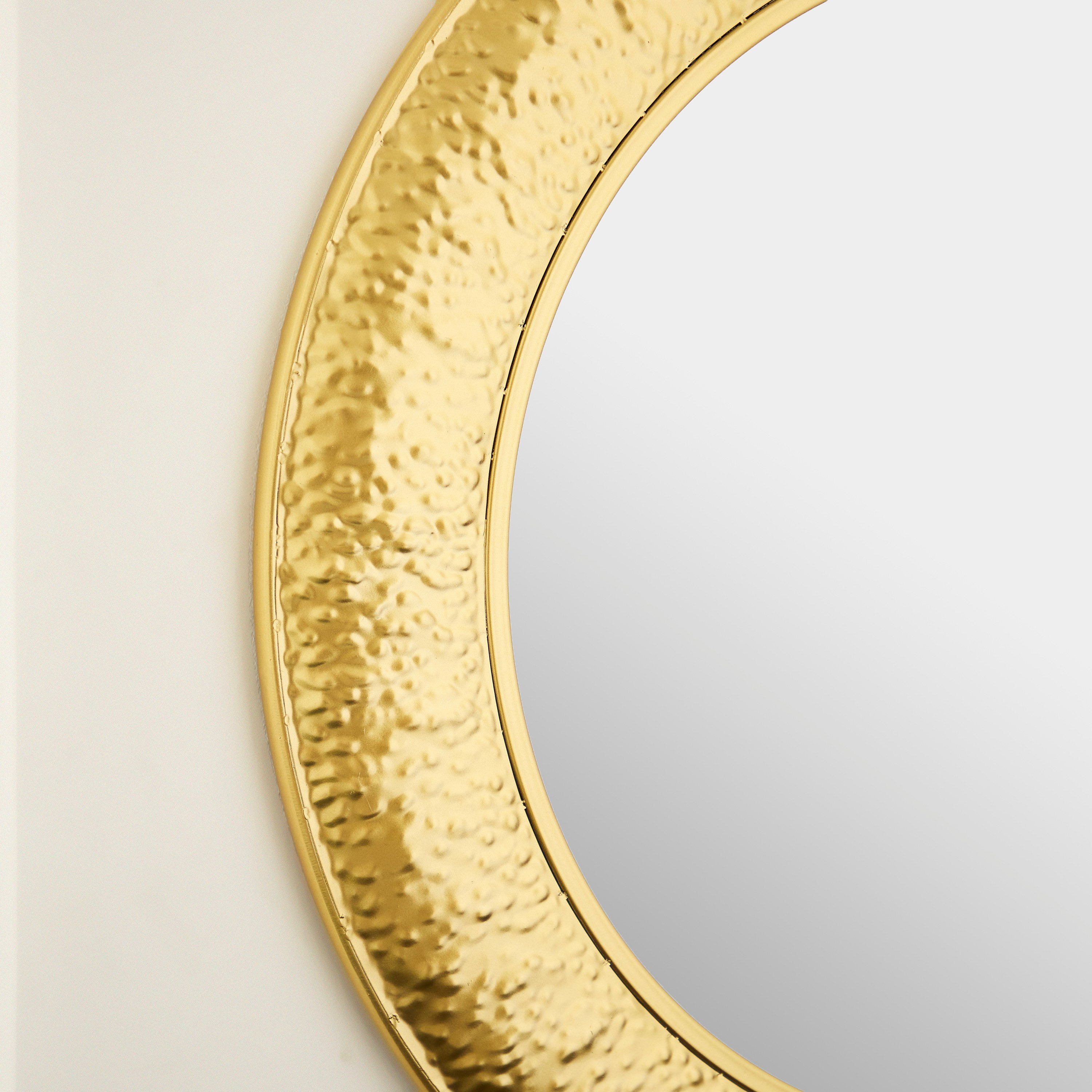 مرآة حائط مستديرة معدنيّة مزيّنة بحواف بارزة الملمس من دليله - 67x3x67 سم-hbxhomeware-hbxdecorandfurnishings-image-3