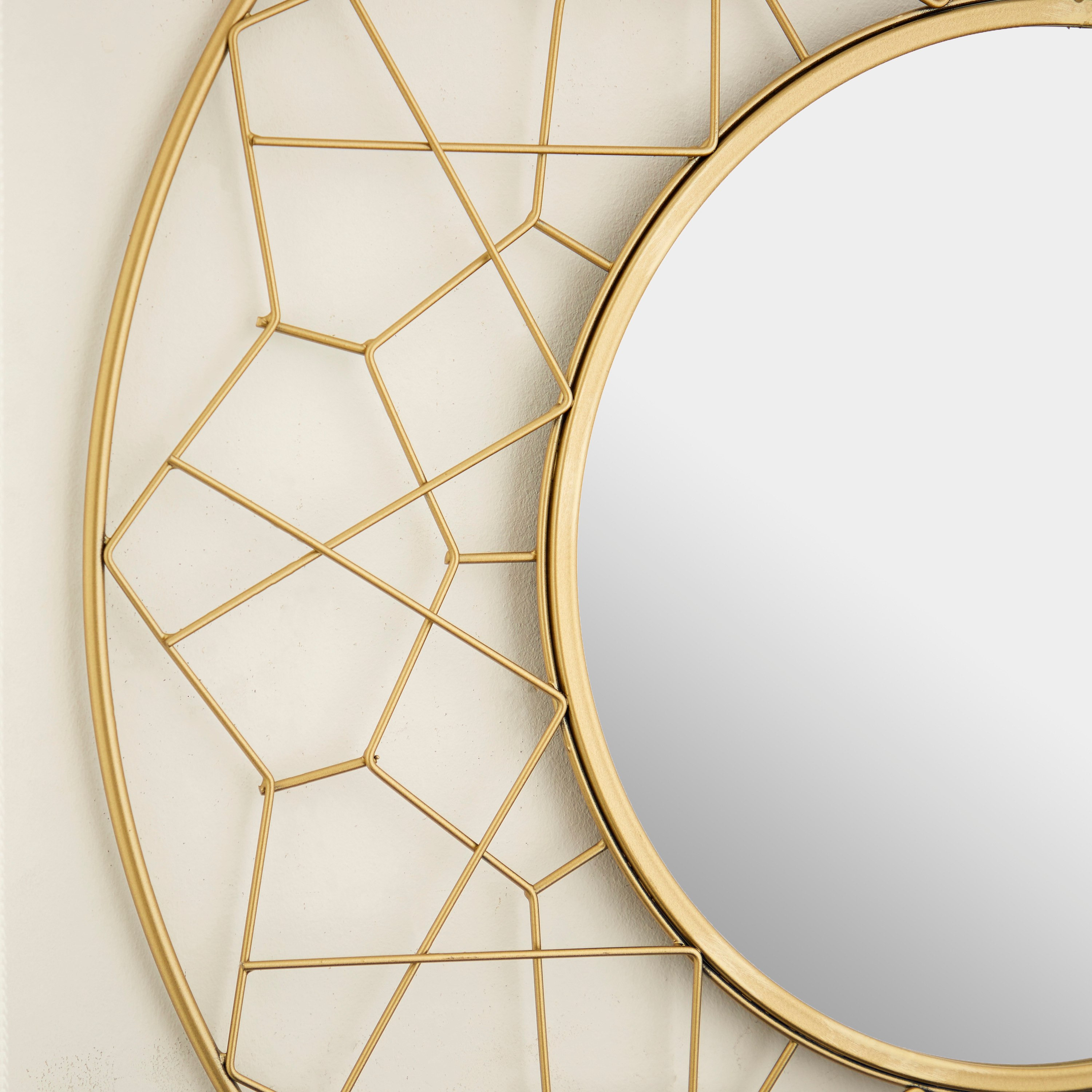Delilah Premium Metal Round Decorative Wall Mirror with Web Border - 78x2x78 cm-PROMO_HB_AE_B1G1_250925-image-3