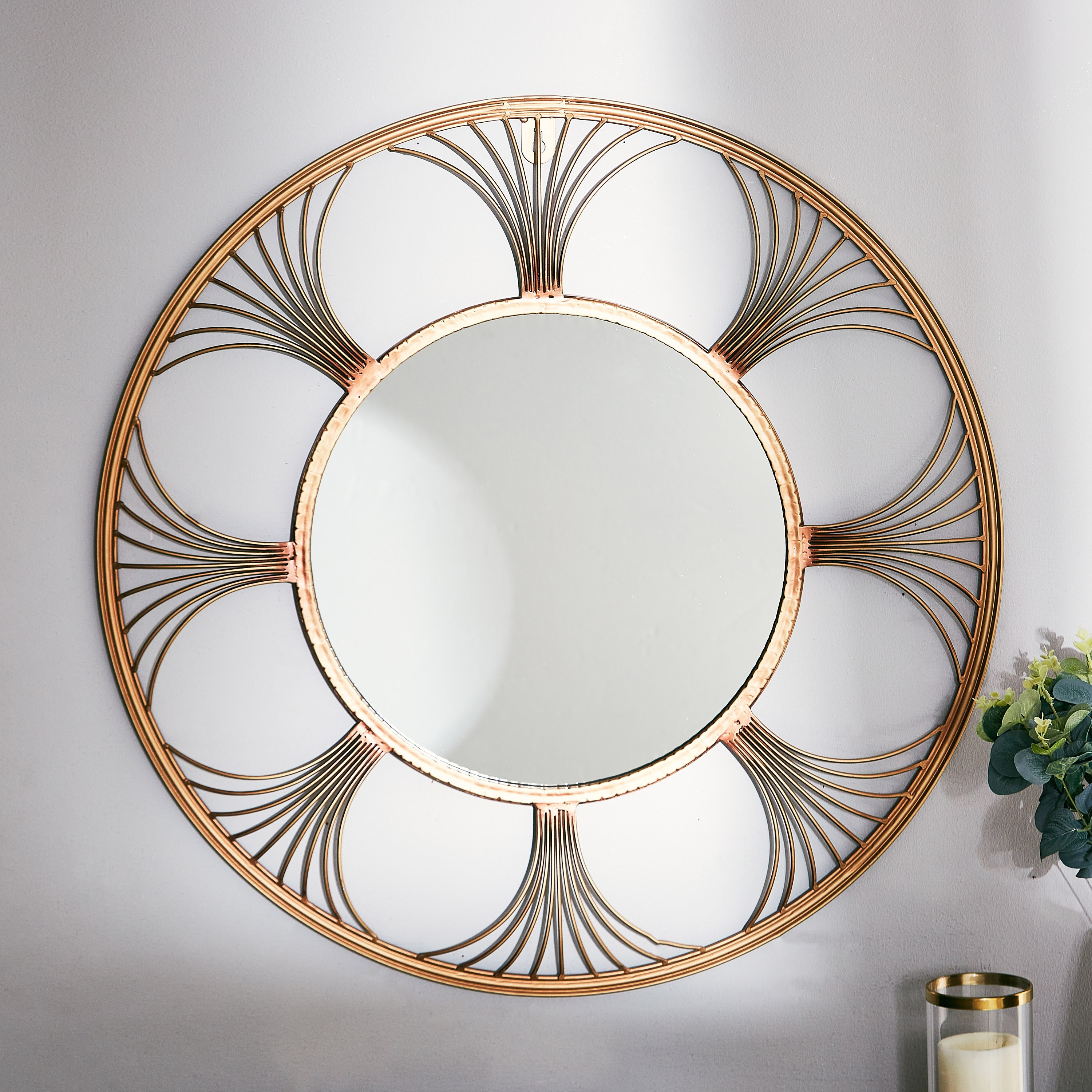 Delilah Premium Metal Decorative Wall Mirror - 69x3x69 cm-hbxhomeware-hbxdecorandfurnishings-image-2
