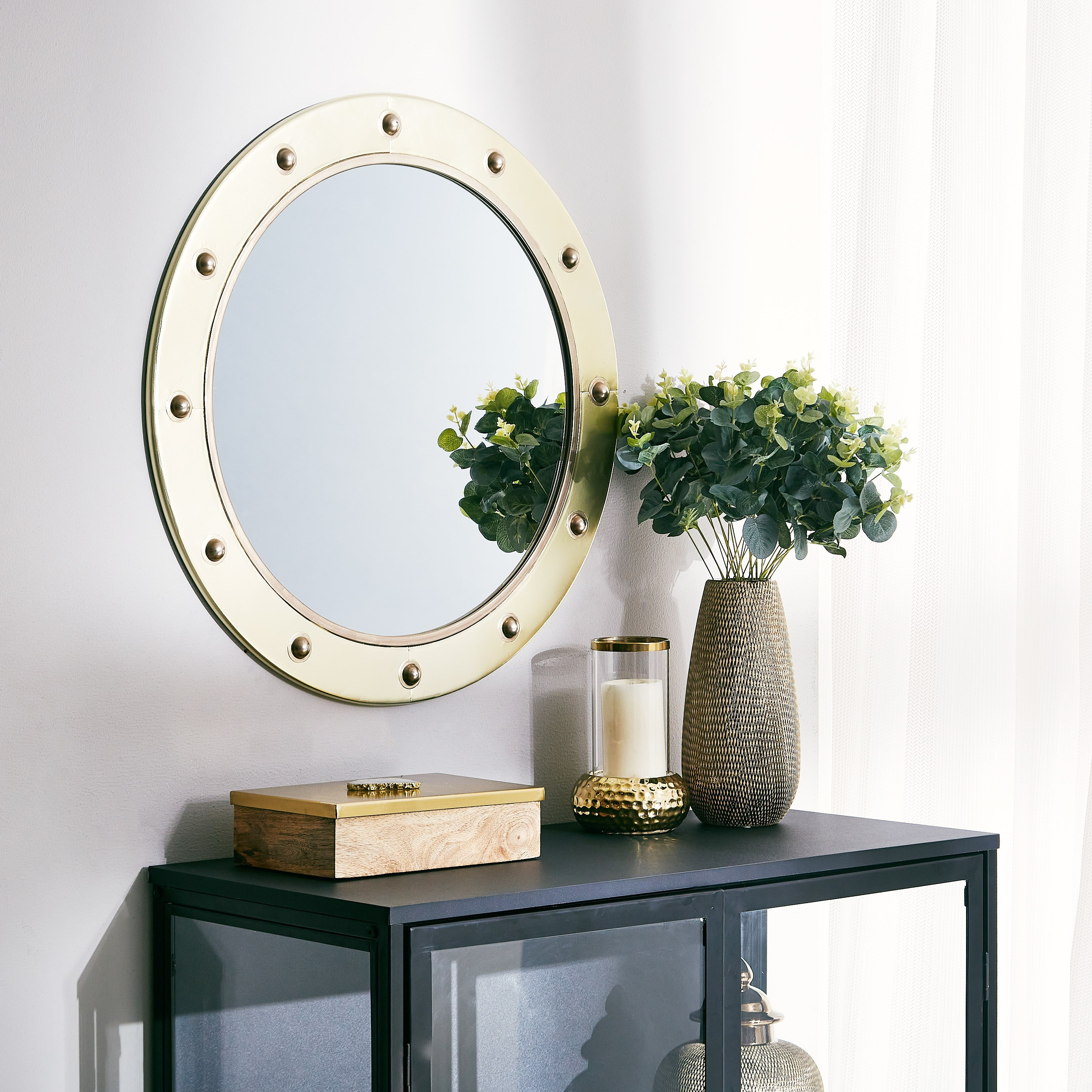 Delilah Premium Metal Decorative Wall Mirror - 60x3x60 cm-hbxhomeware-hbxdecorandfurnishings-image-3