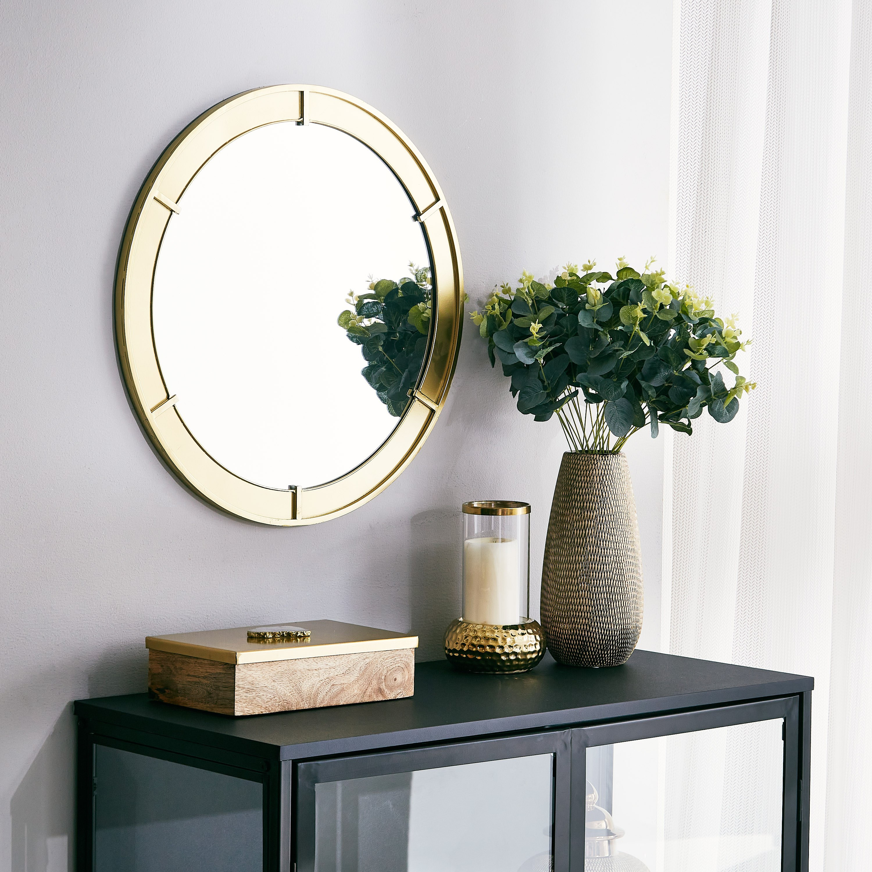 Delilah Premium Metal Decorative Wall Mirror - 50x2x50 cm-hbxhomeware-hbxdecorandfurnishings-image-4