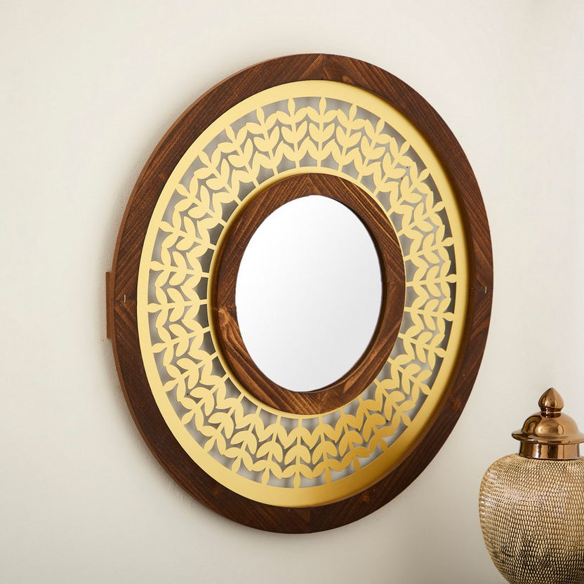 Delilah Premium Metal Decorative Wall Mirror with Decorative Border - 60x2x60 cm-Mirrors-image-0