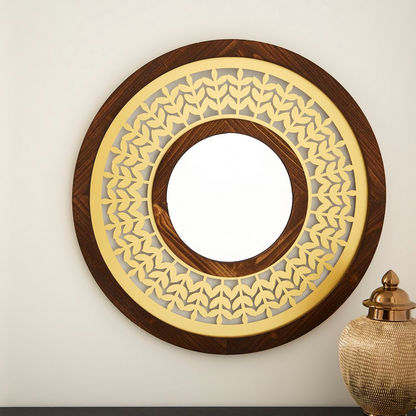 Delilah Premium Metal Decorative Wall Mirror with Decorative Border - 60x2x60 cms