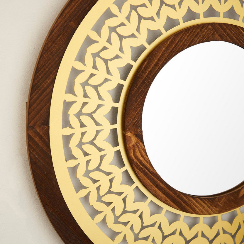 Delilah Premium Metal Decorative Wall Mirror with Decorative Border - 60x2x60 cm-Mirrors-image-2