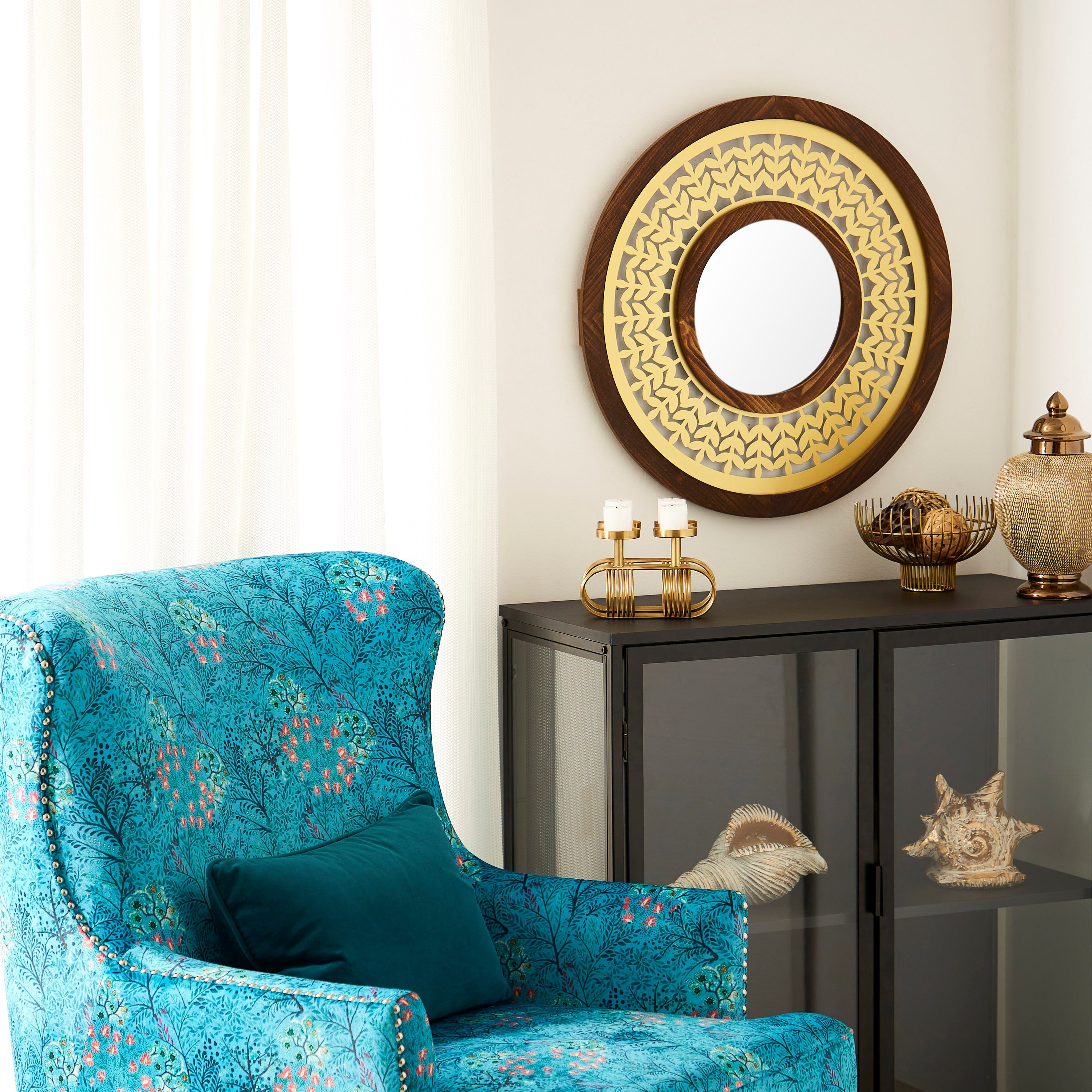 Delilah Premium Metal Decorative Wall Mirror with Decorative Border - 60x2x60 cm-PROMO_HB_AE_B1G1_250925-image-4