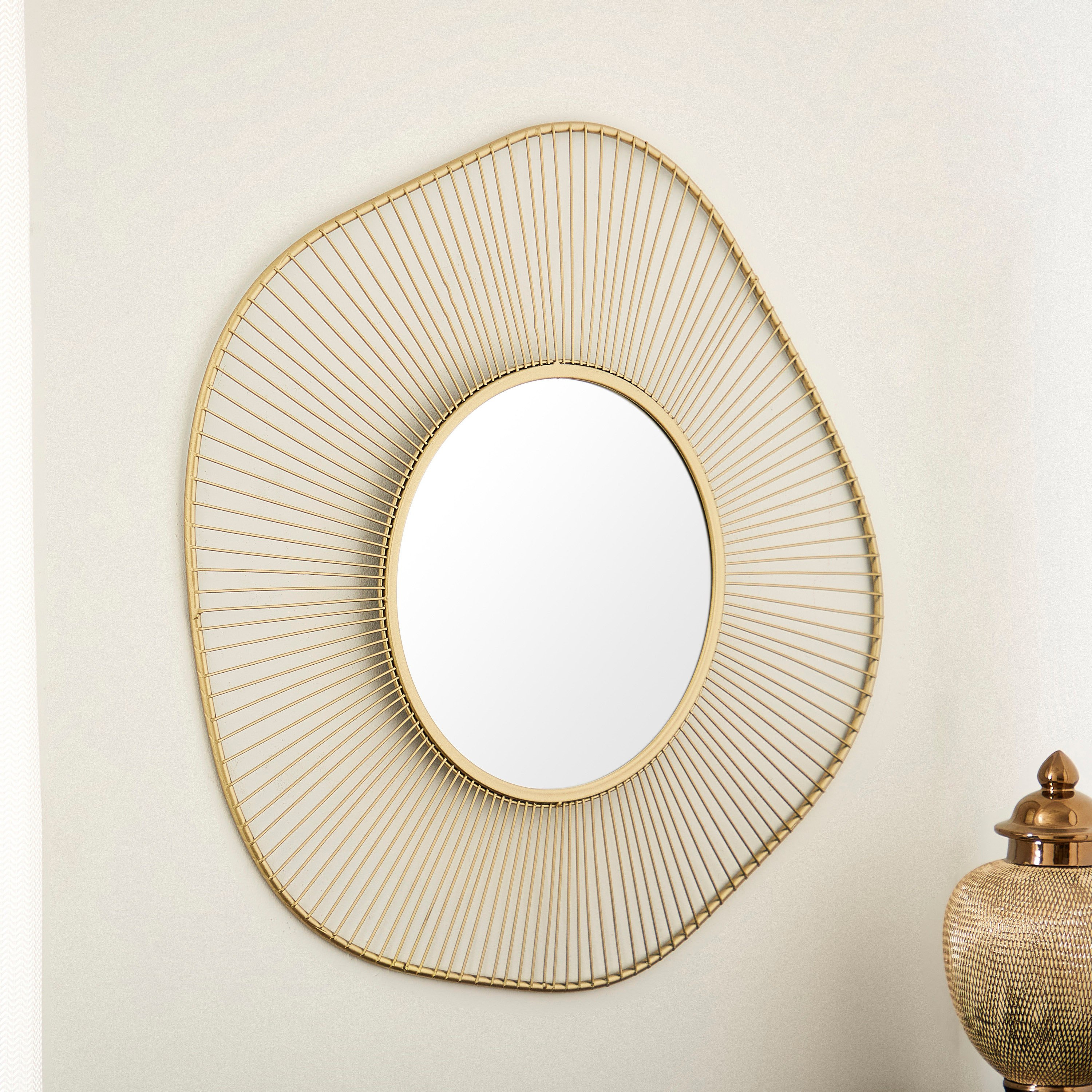 Delilah Premium Metal Abstract Shaped Decorative Wall Mirror - 69x2x66 cm-PROMO_HB_AE_B1G1_250925-image-1