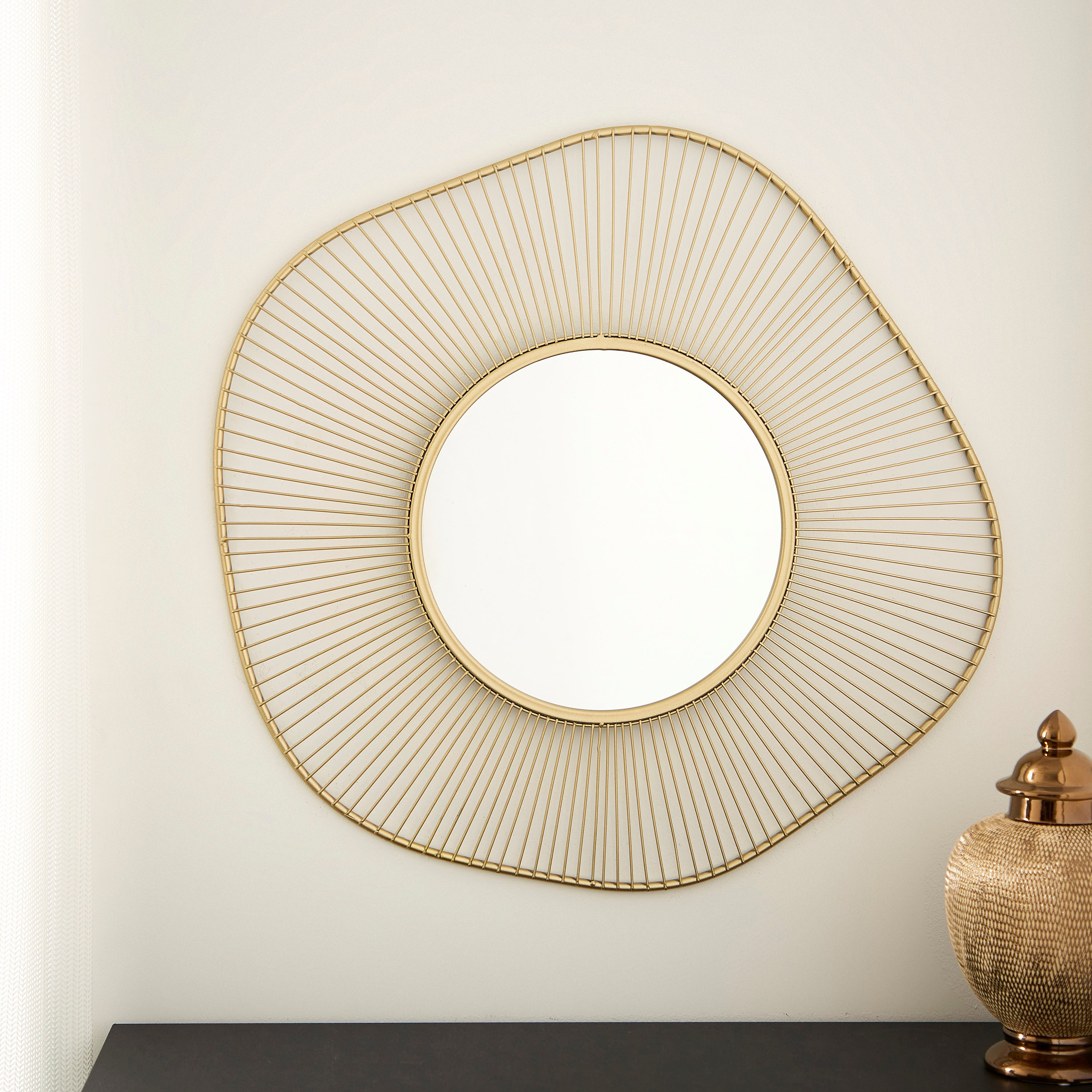 Delilah Premium Metal Abstract Shaped Decorative Wall Mirror - 69x2x66 cm-PROMO_HB_AE_B1G1_250925-image-2