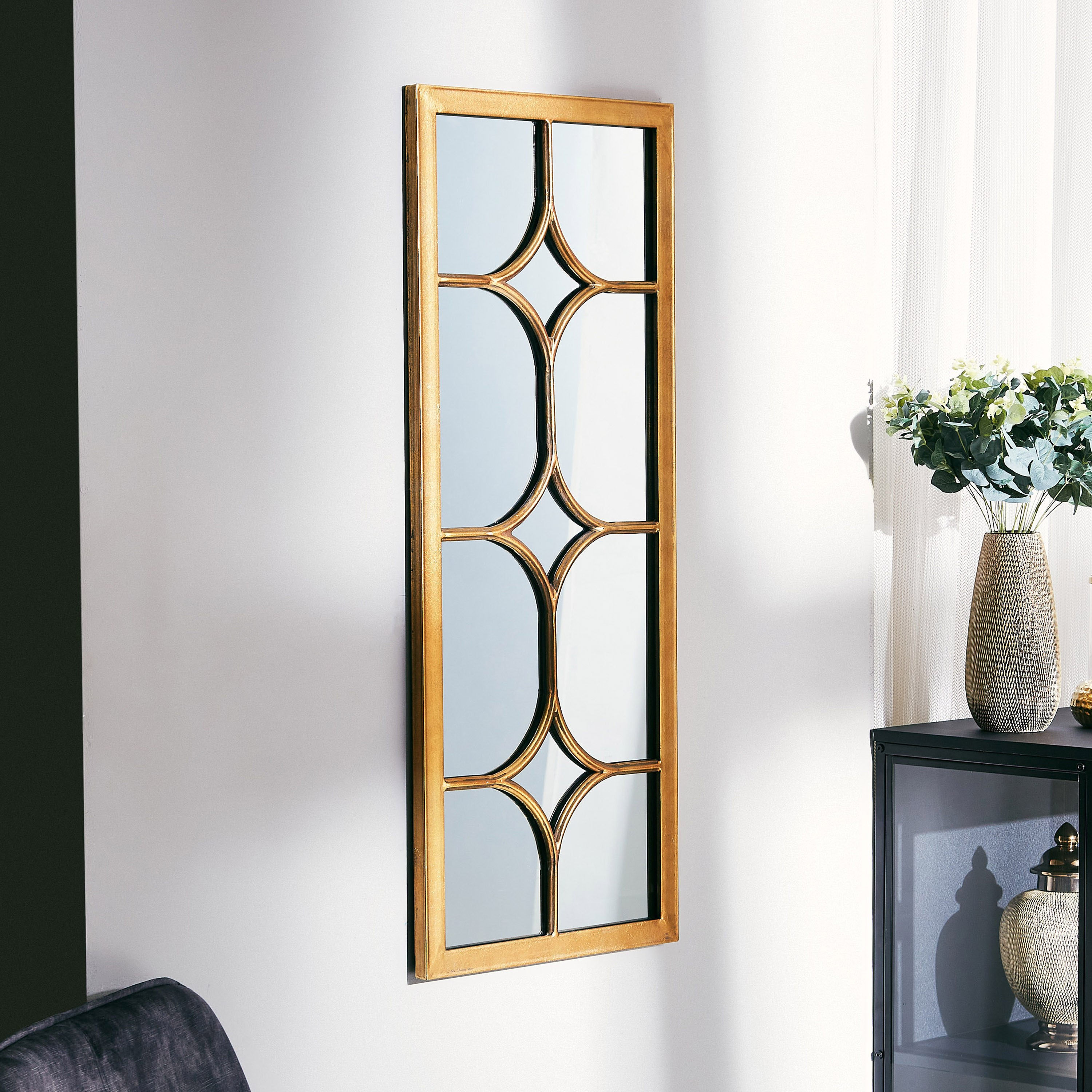 مرآة حائط مستطيلة معدنية مزخرفة من ديليلا - 40x2x100 سم.-PROMO_HB_AE_B1G1_250925-image-1