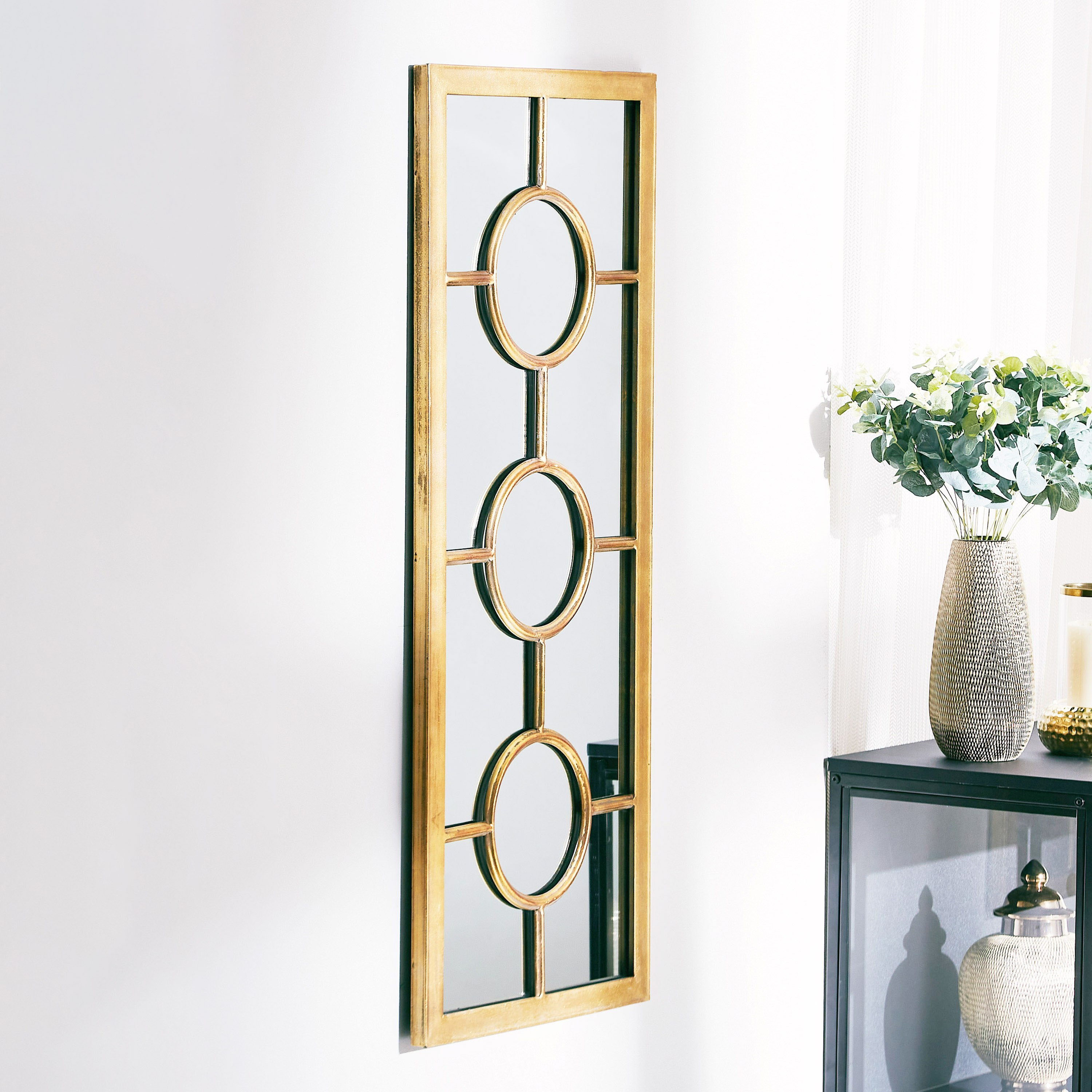 Delilah Metal Rectangular Decorative Wall Mirror - 40x2x100 cm-PROMO_HB_AE_B2G2_011025-image-1